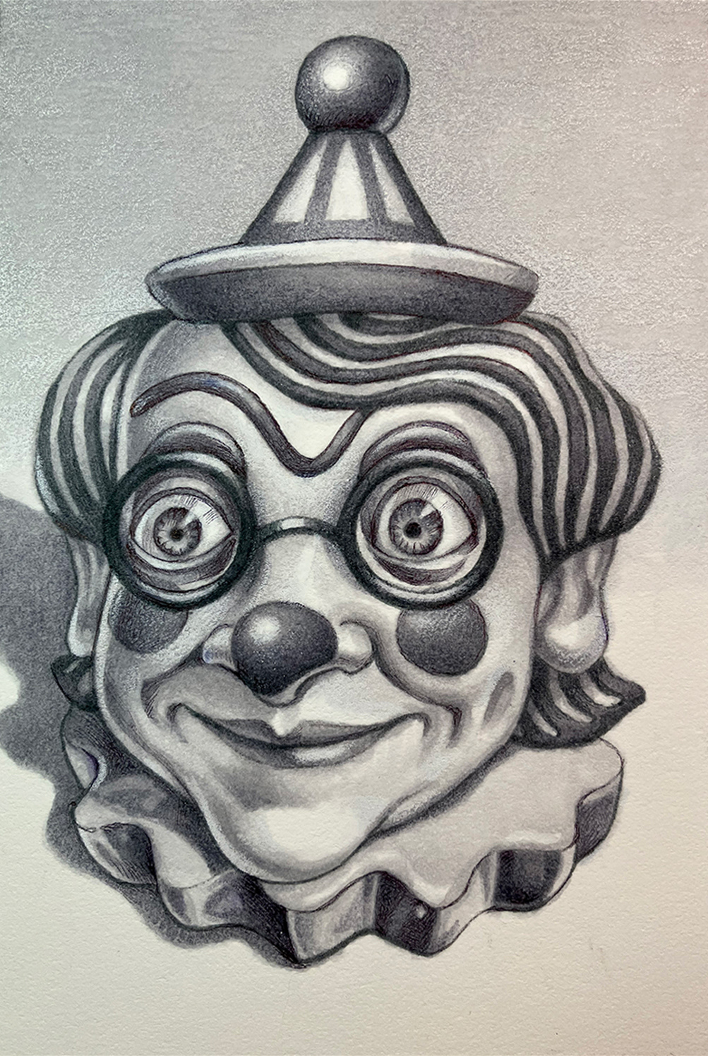 "Self-Portrait as Grandma's Cookie Jar",  ink on bristol board