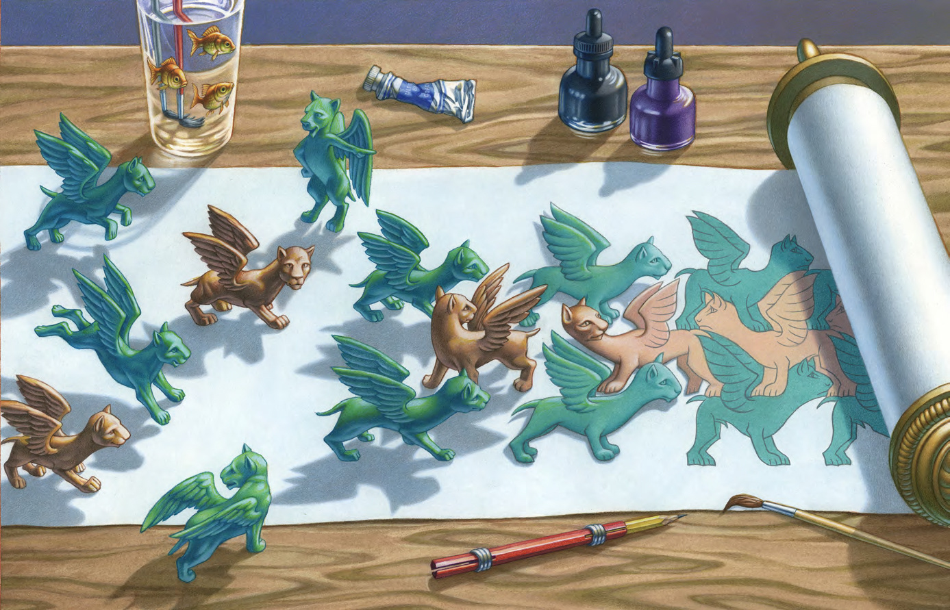 Back endpaper illustration for "Catch That Cat"