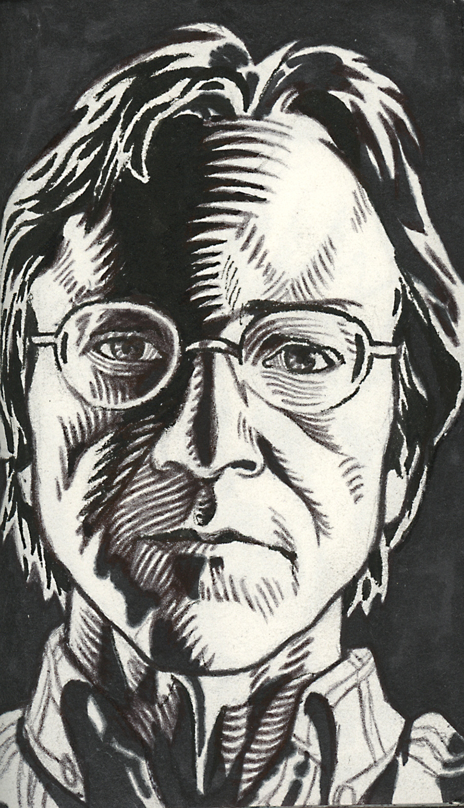 "Self-Portrait", pen on paper