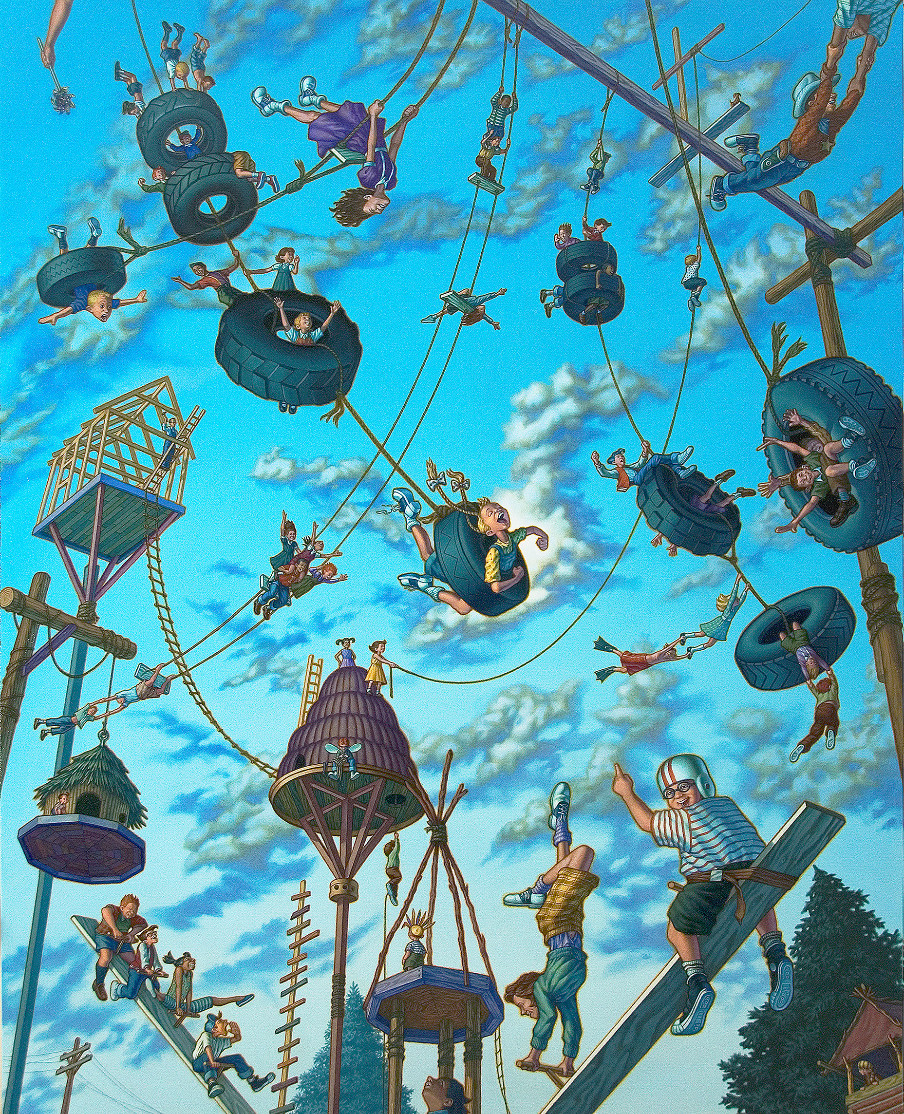 "Tire Swings", oil on canvas, 5' x 4'