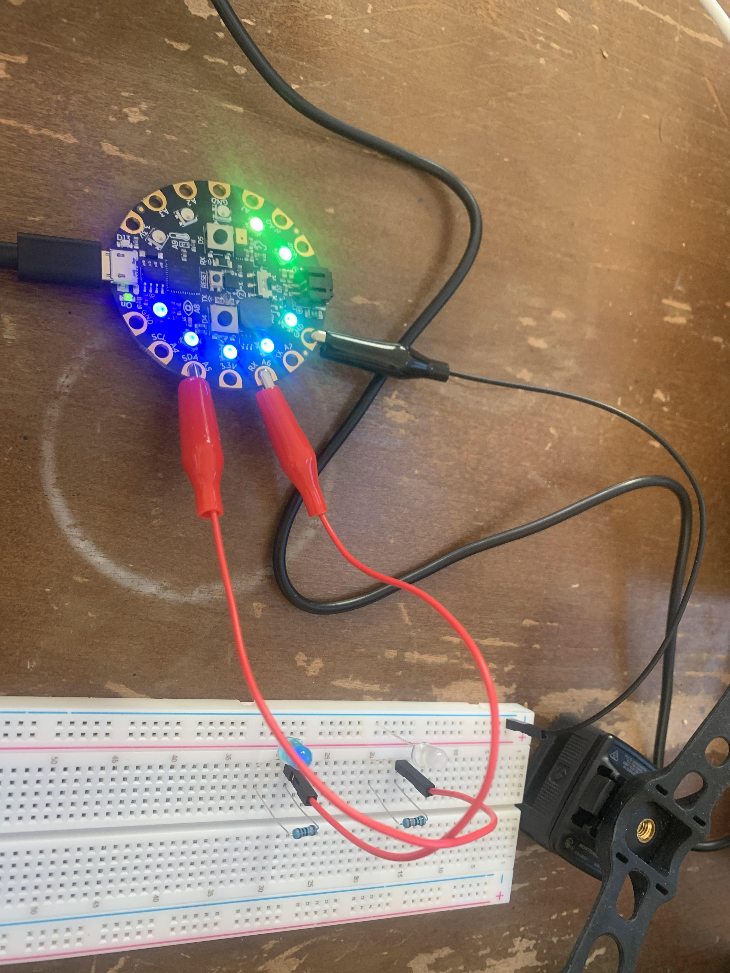 CPX to breadboarding simple interactions involving light sensing. 