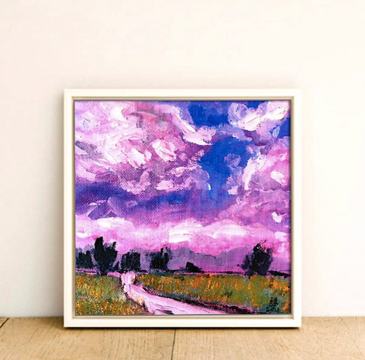 Canvas Board sat in a tray frame