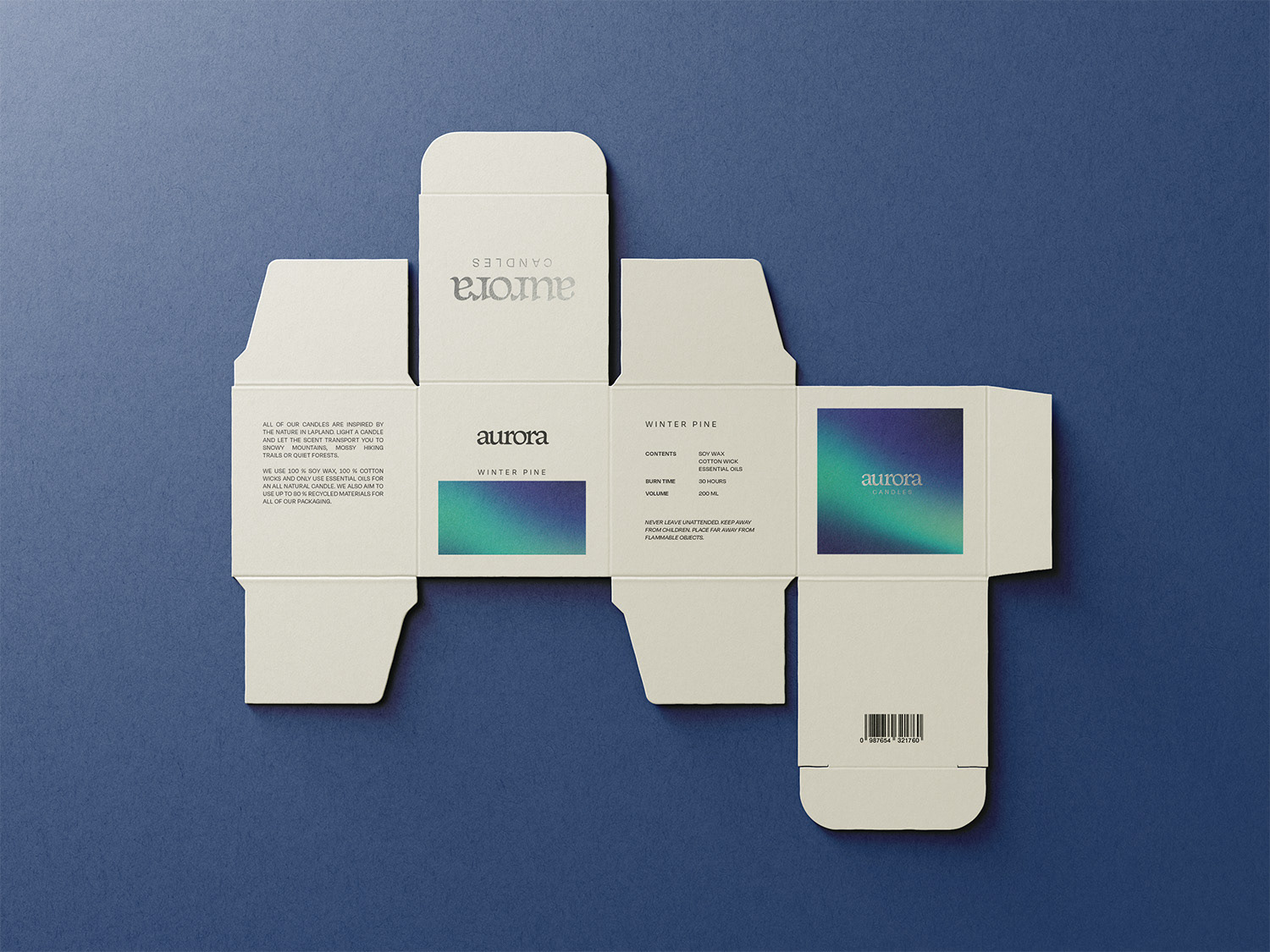 Mockup of a flatlay of a box design