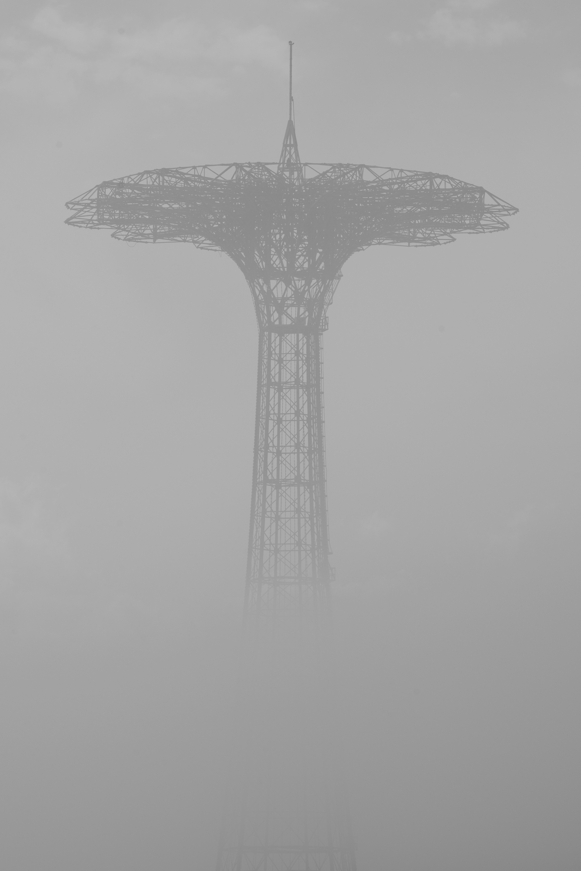 Tower in the Fog Apr 13, 2019 Coney Island, NY USA
