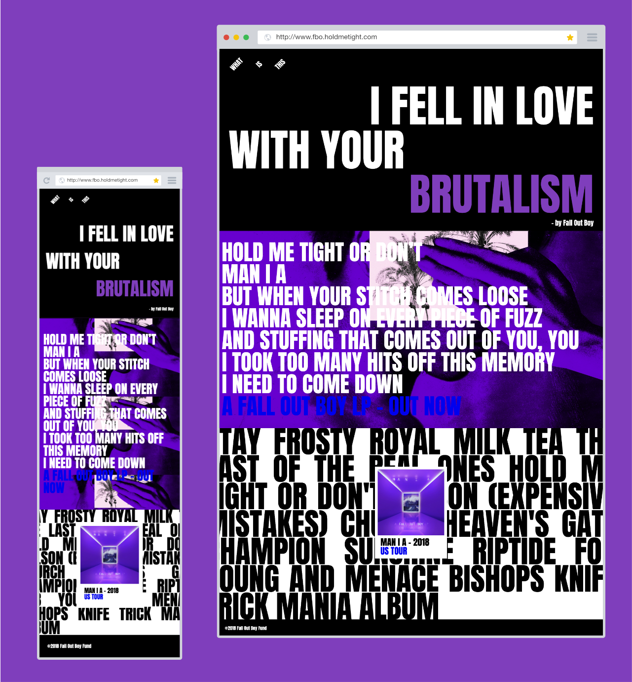web design of fall out boy website
