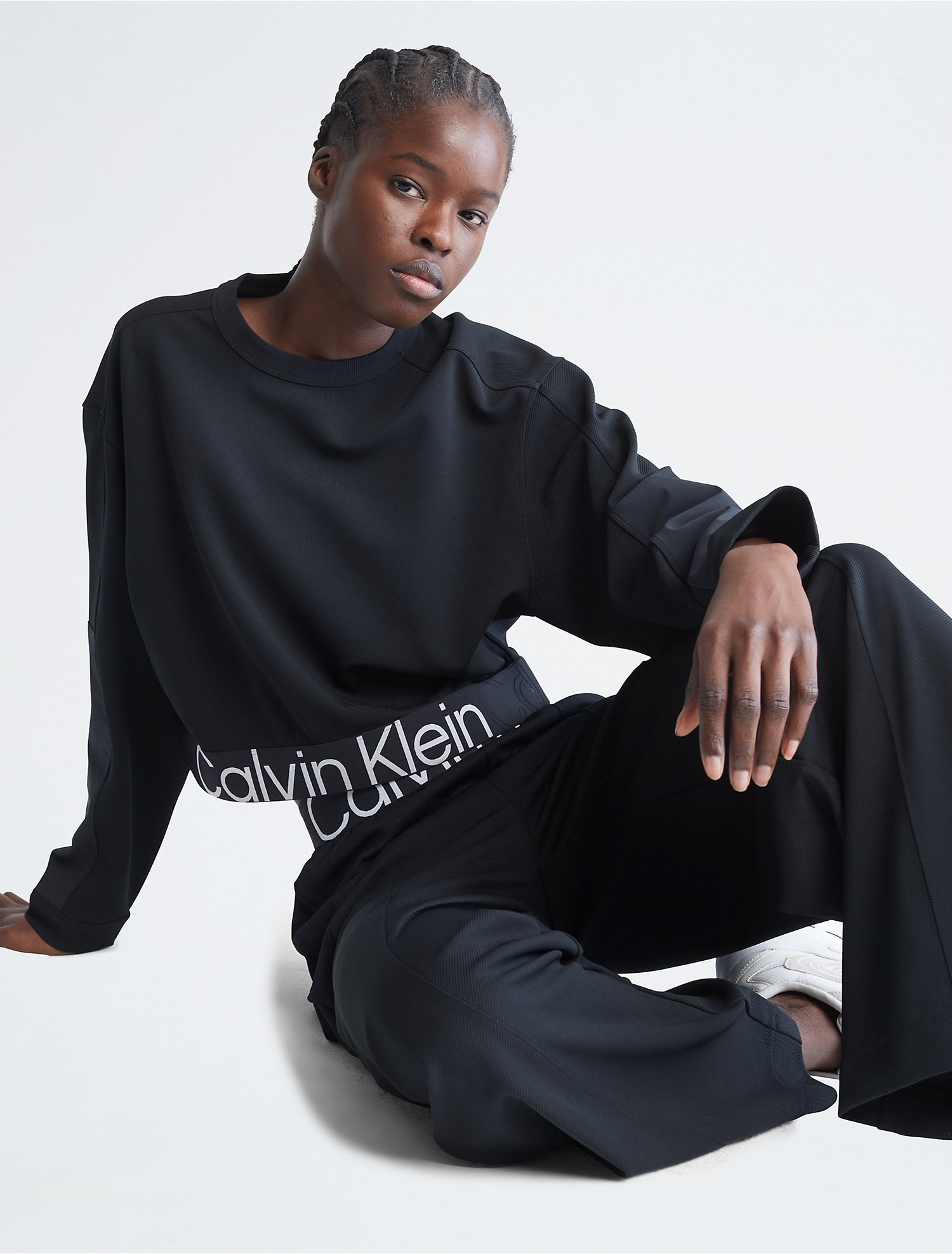 CK 'Icon' Crew + Wide Leg Pant