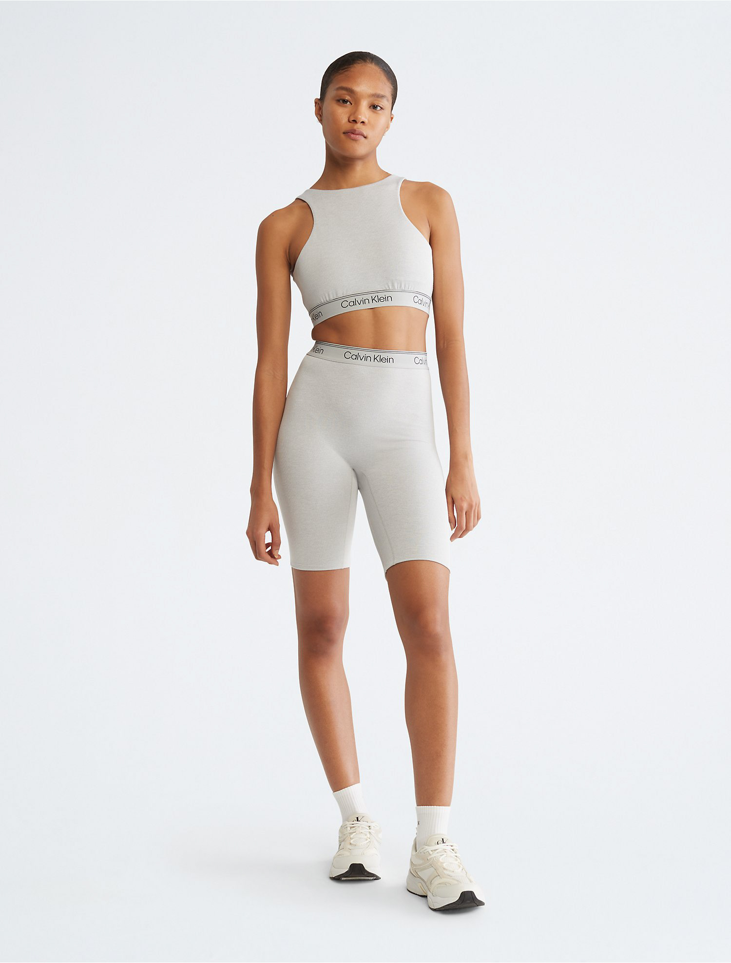 Calvin Klein White Ribbed Sports Bra - Small – The Fashion Foundation