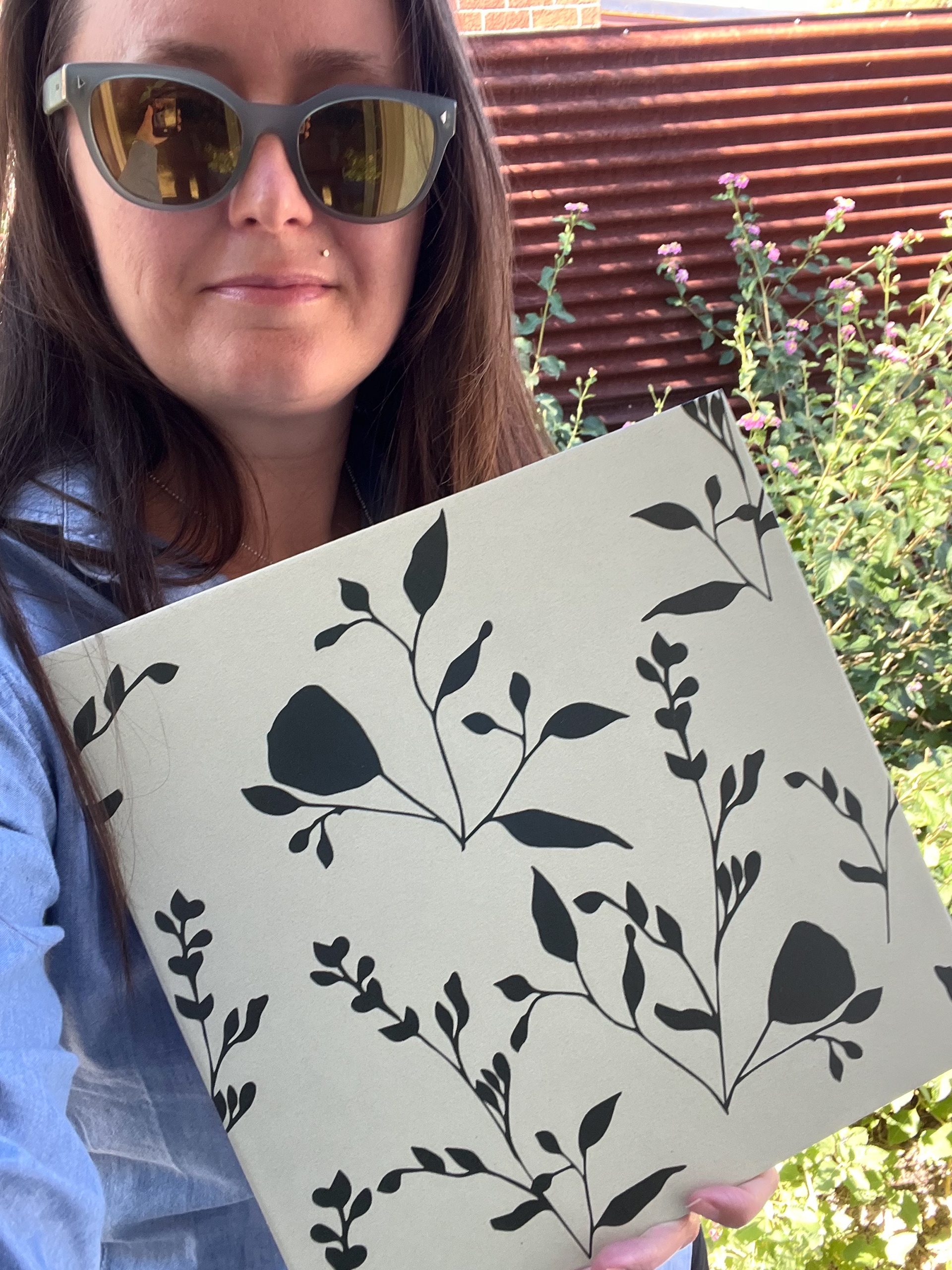 sage daisy ceramic tile prototype