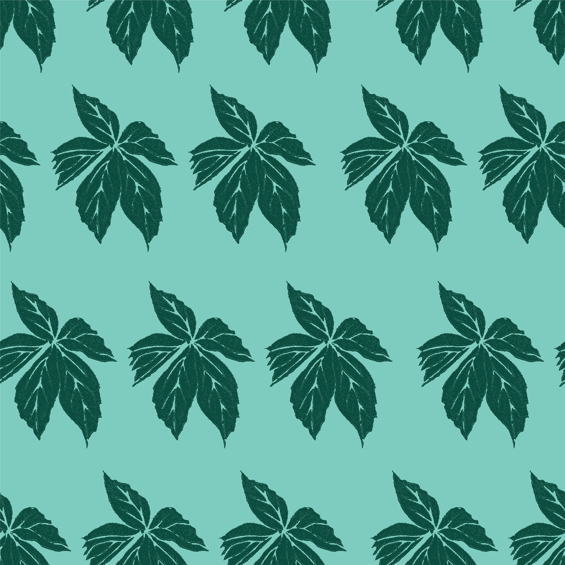 fall leaves in minty / vintage