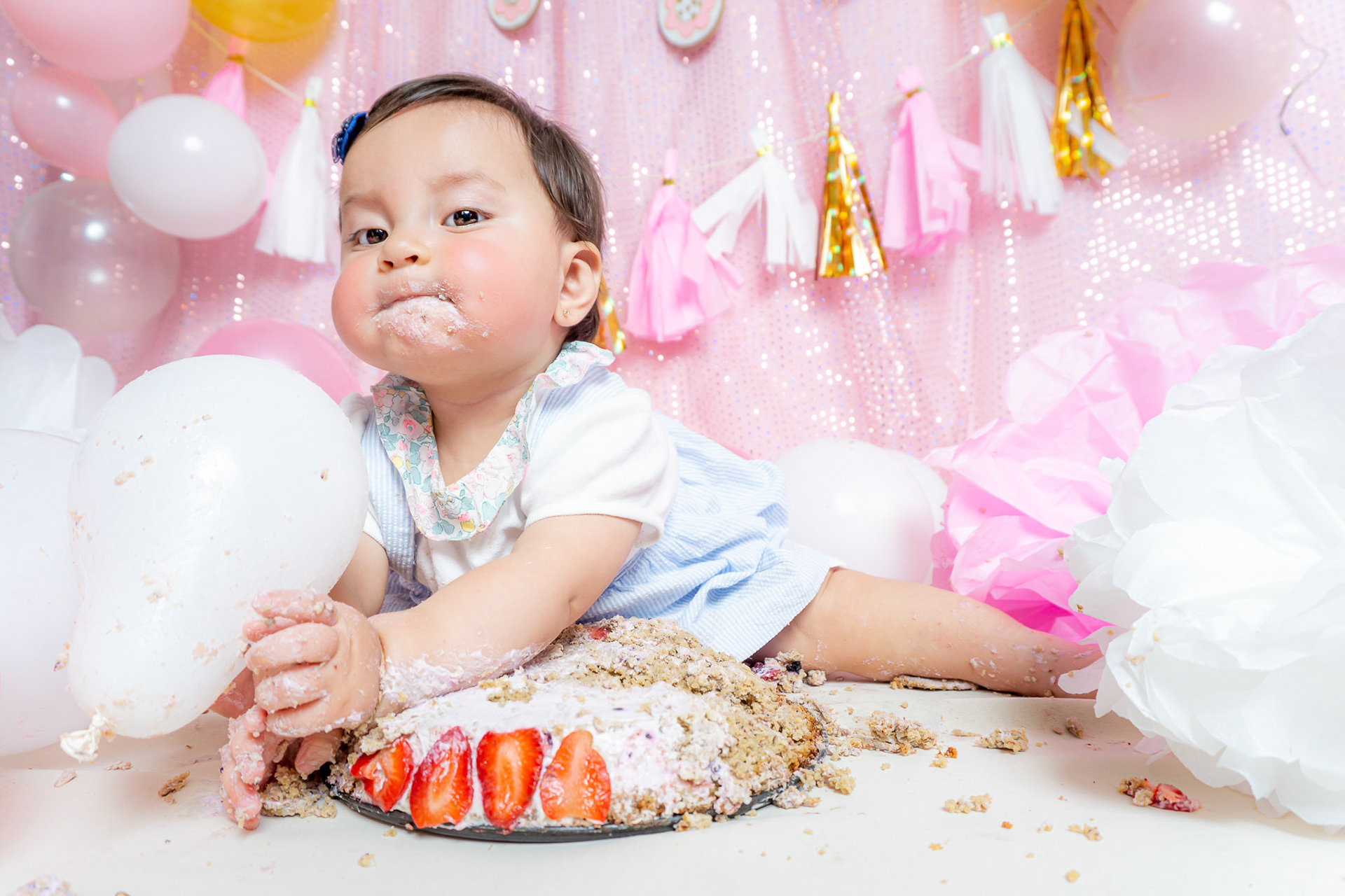 Sesión fotográfica de smash the cake para Emilie