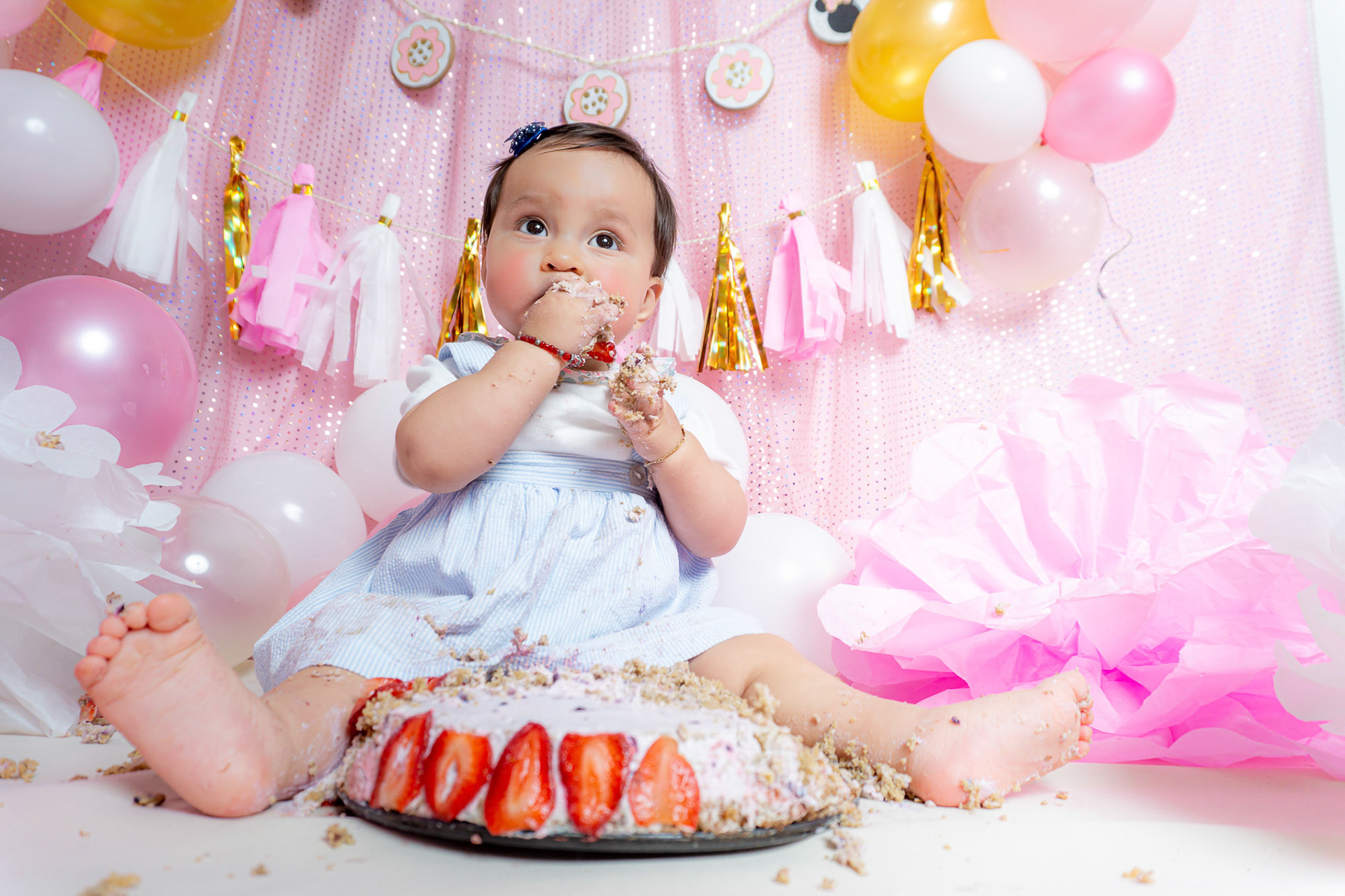 Sesión fotográfica de smash the cake para Emilie