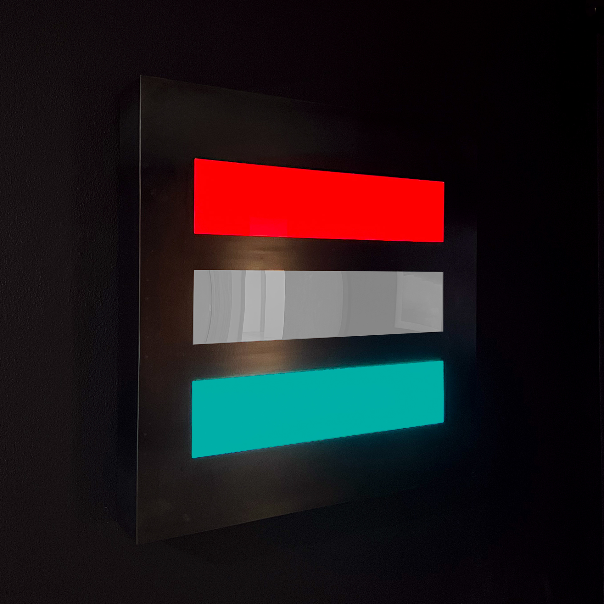 "Perception (Red + Teal)" Front Left Side View