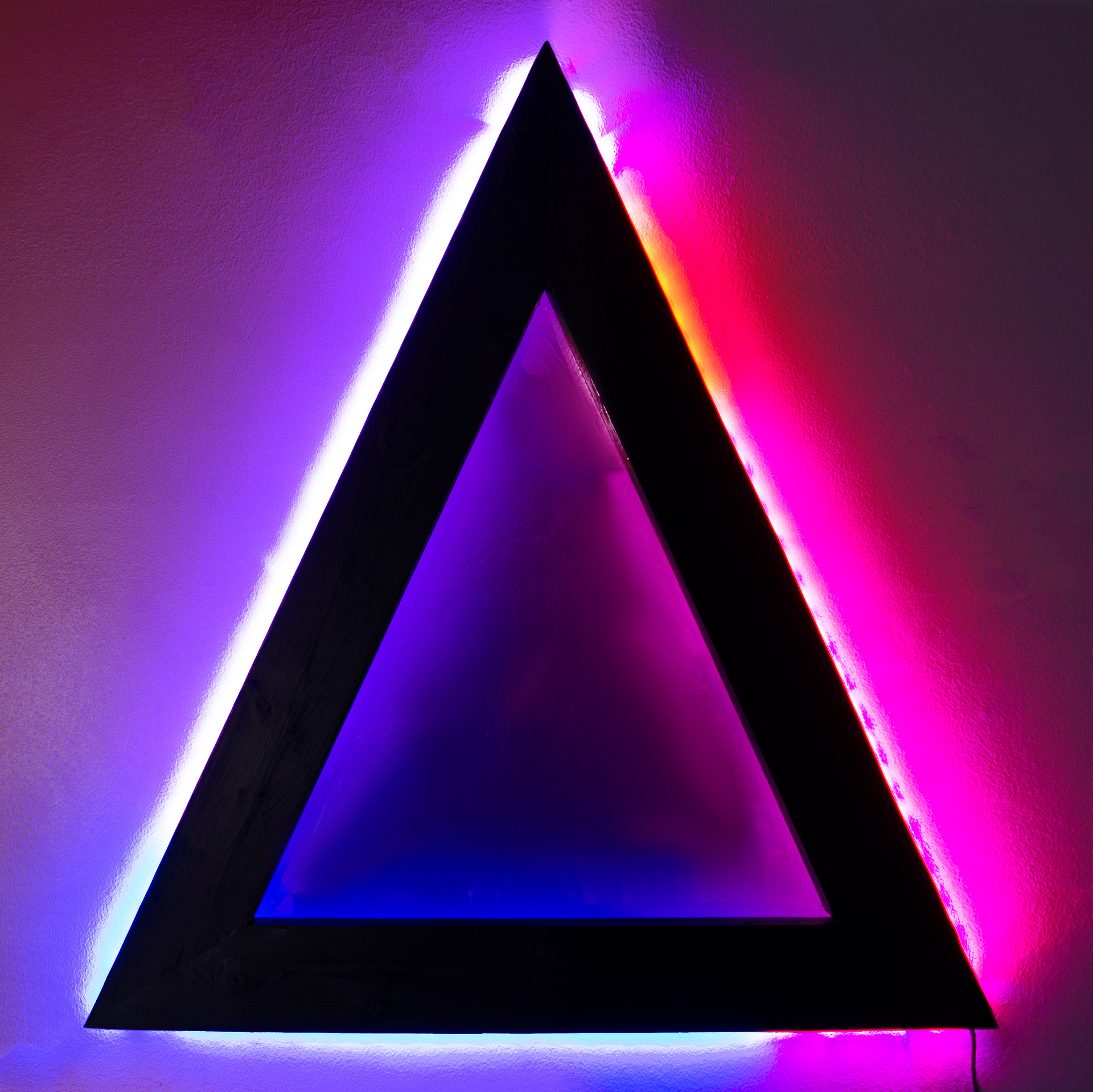 TRI - Wood, LED lights, and two-way mirror film on acrylic sheet - 2020 