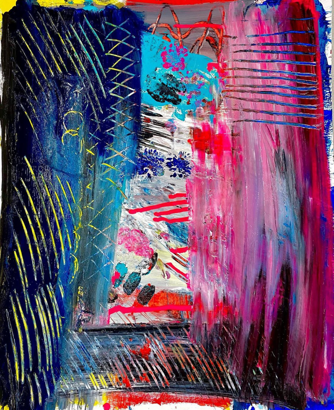 SurfaceScratch - Mixed media and acrylic on bristol - 2021