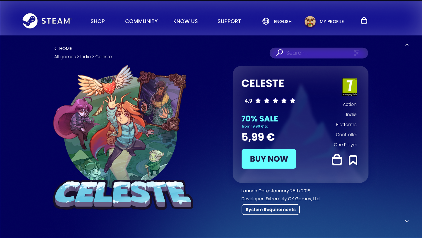 Steam Remake: Product Landing Page
