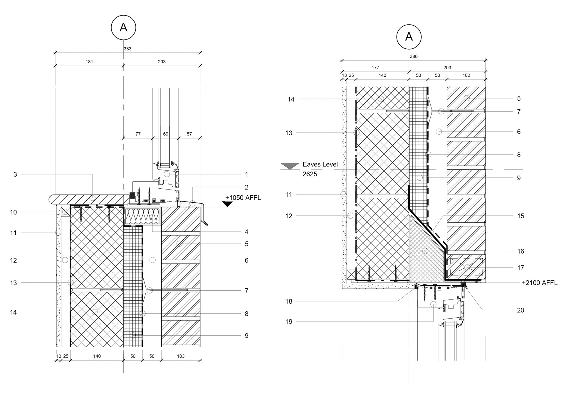 Working Drawings - 1:5 Window Cill + Head Details