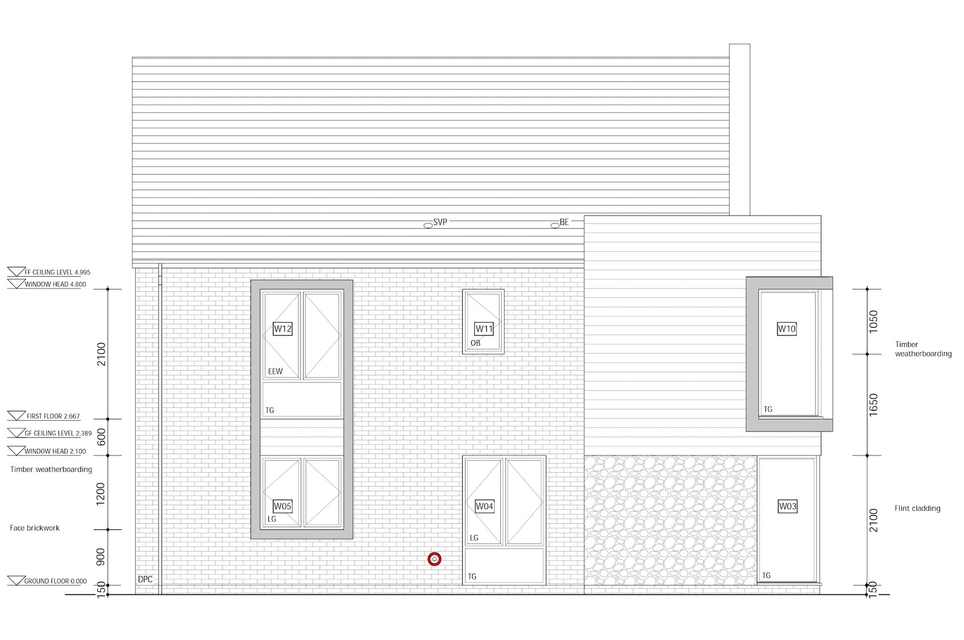 House Type F Technical Side Elevation