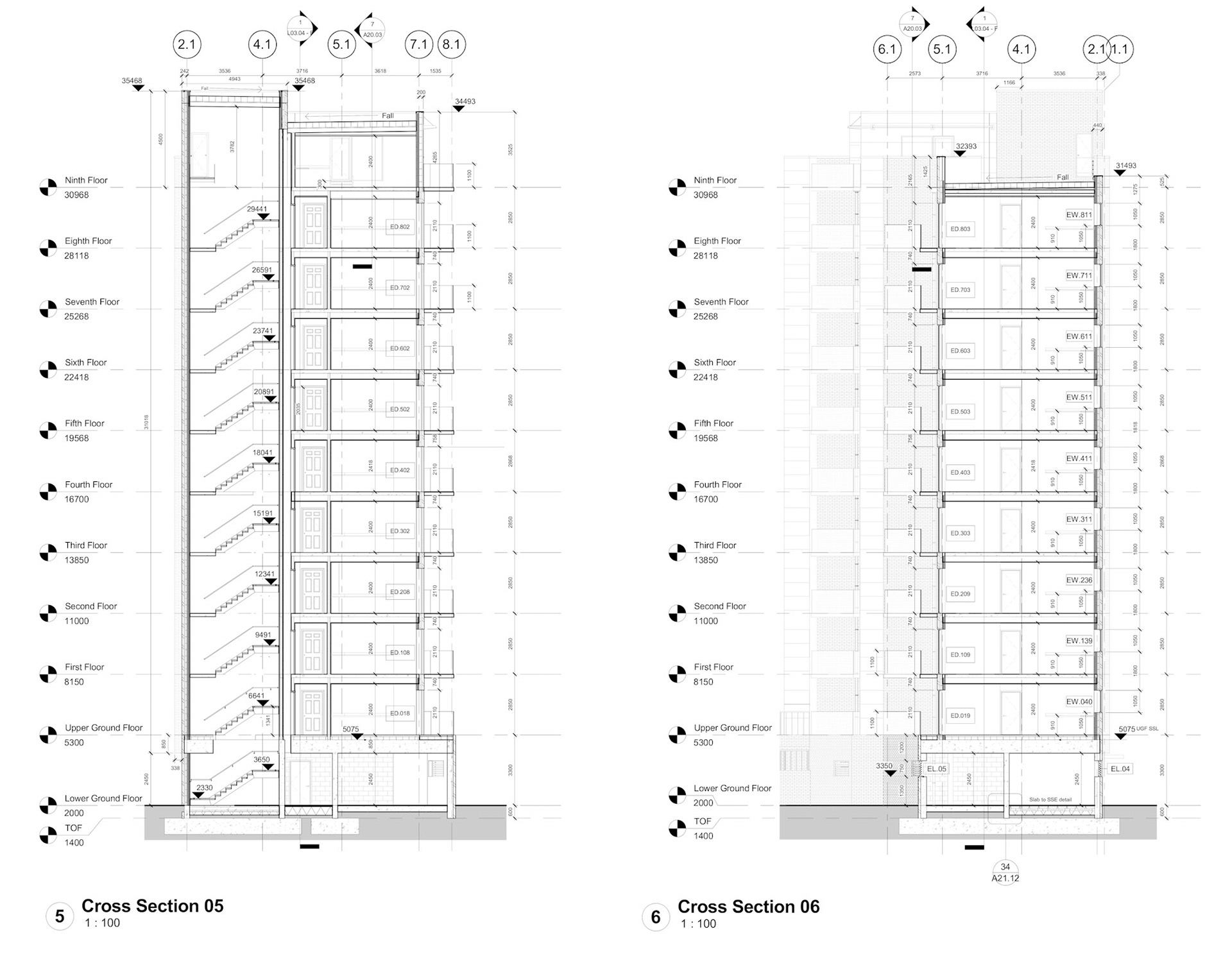 Working Drawings - Tower Cross Sections