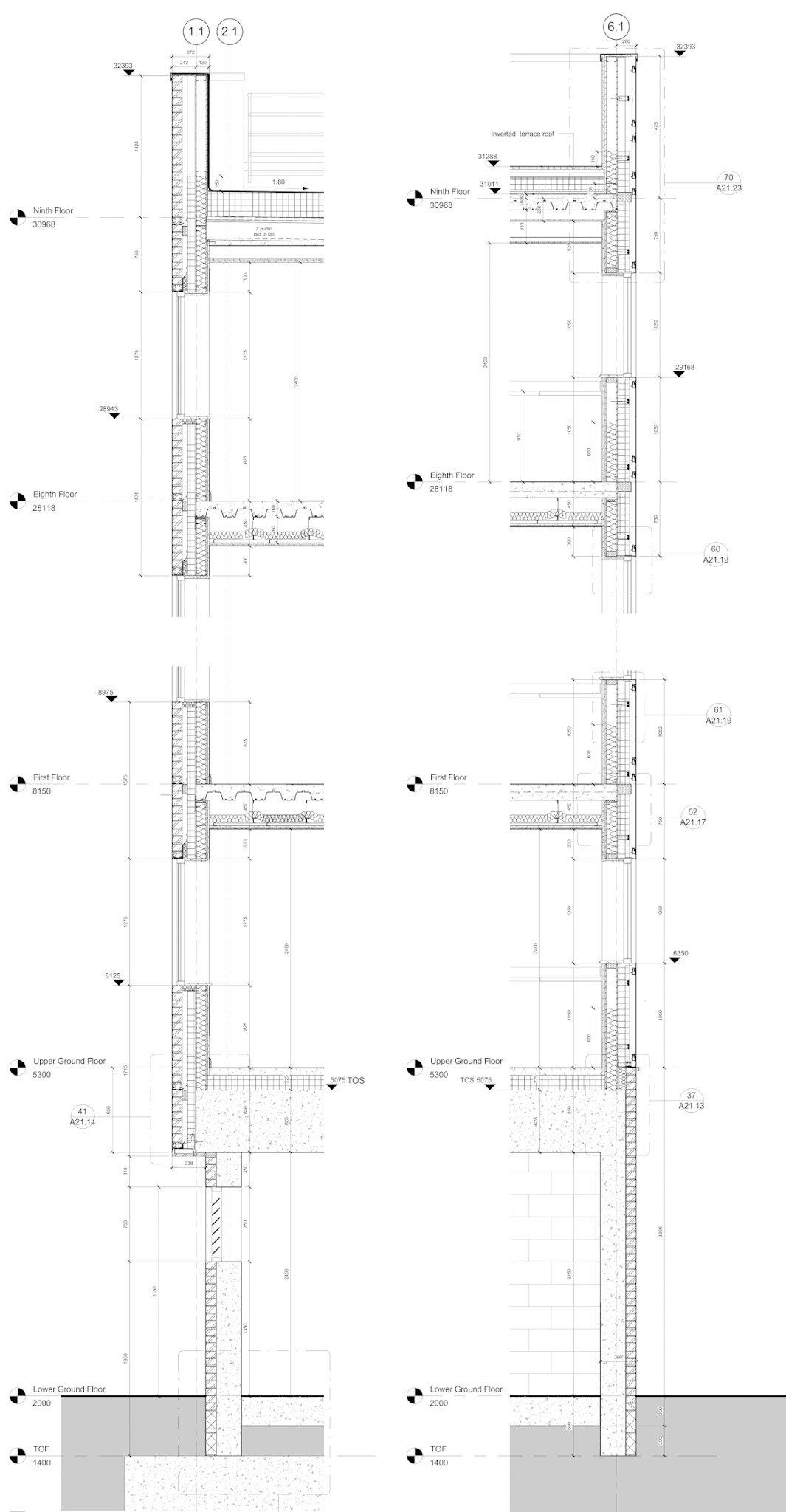 Working Drawings - 1:20 External Wall Sections