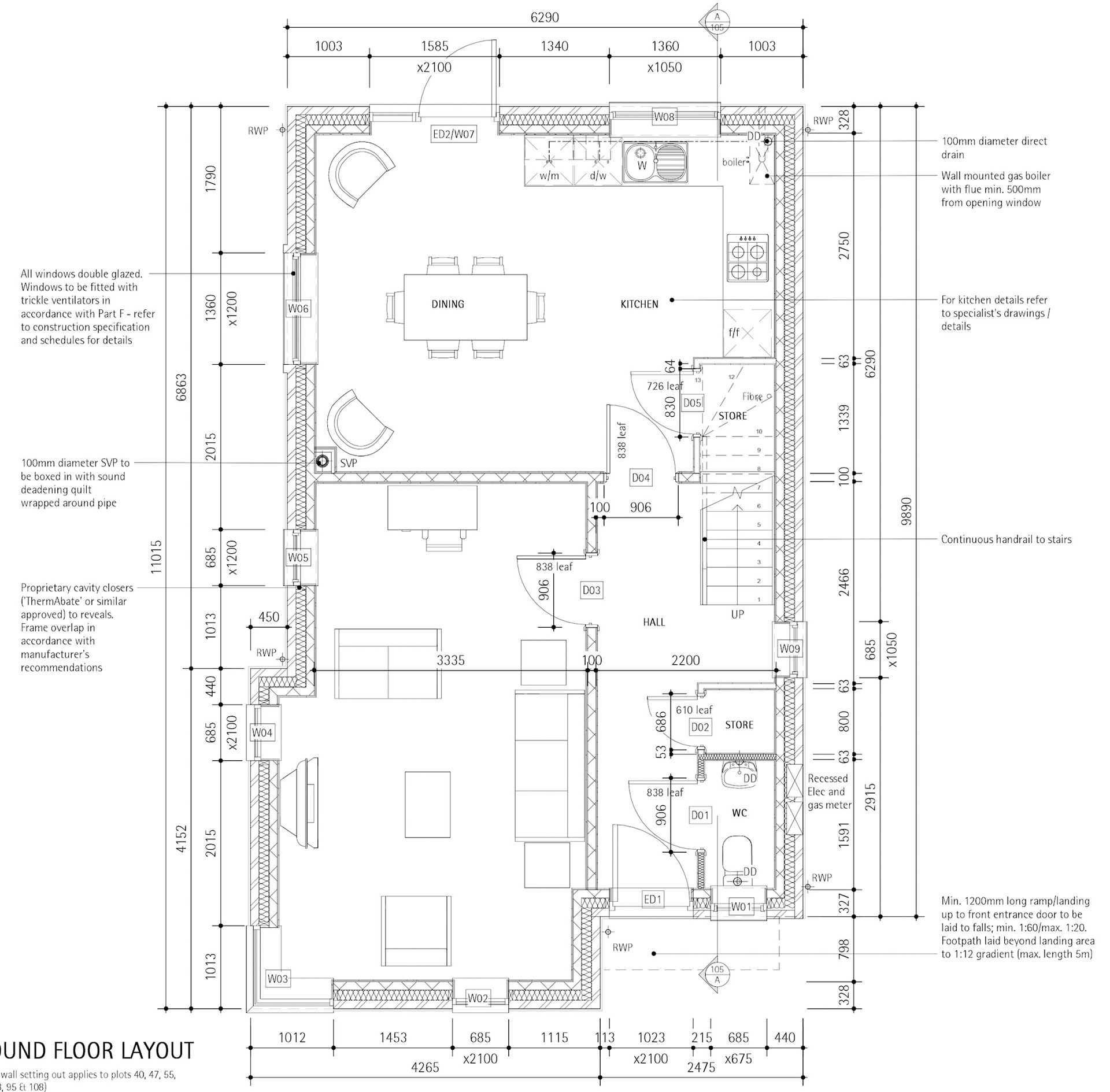 House Type 406 Technical Ground Floor Layout