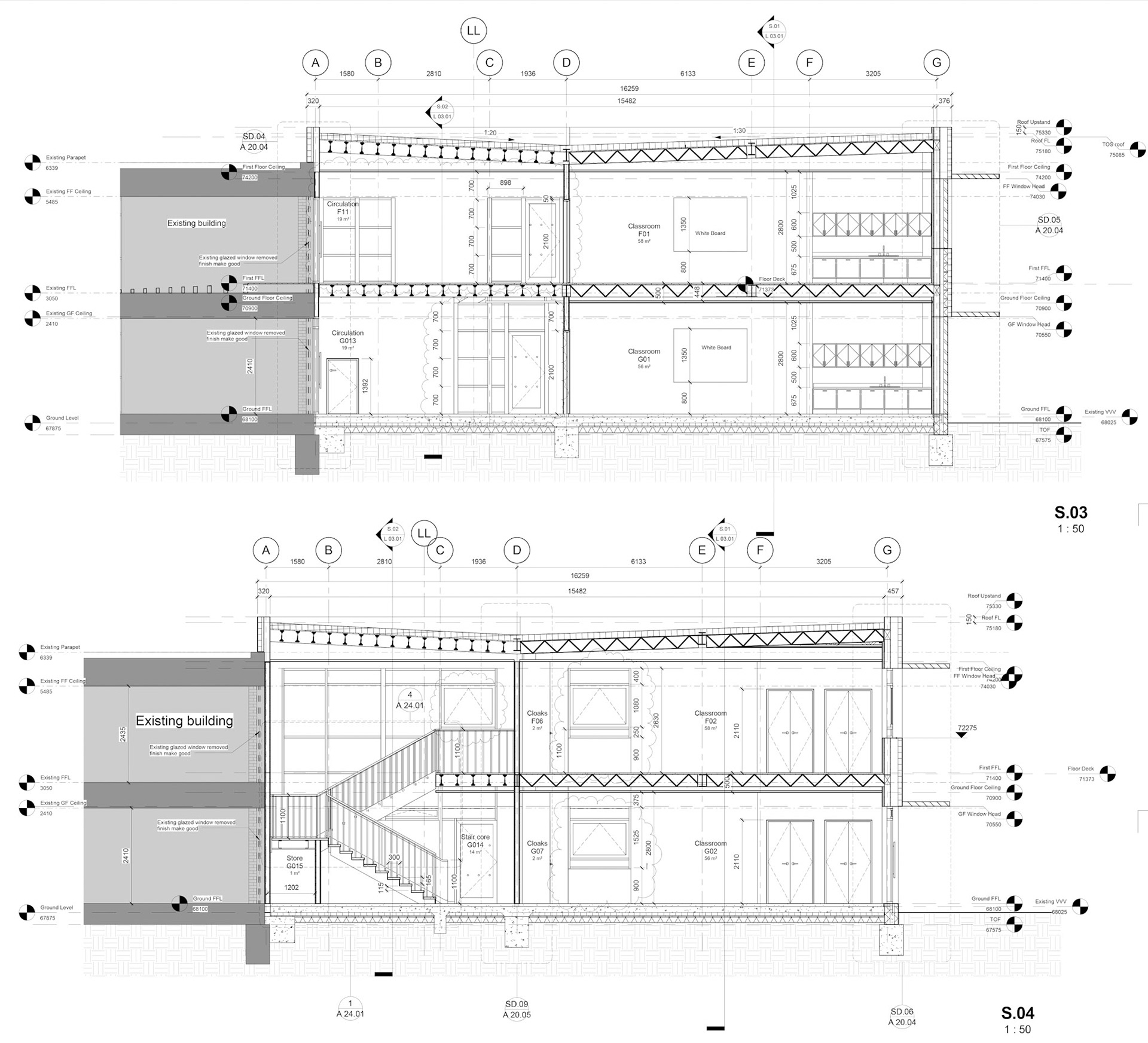 Working Drawings - Long Sections