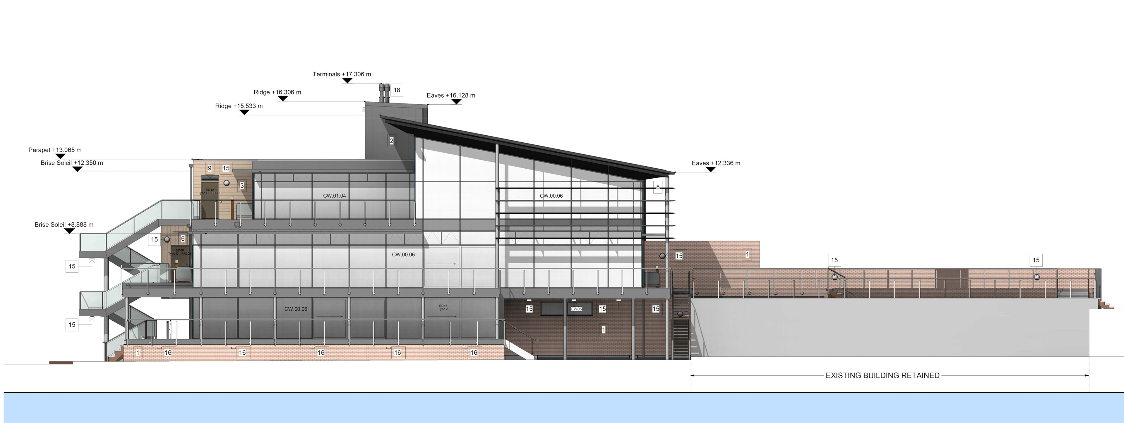 South West Harbour Facing Elevation