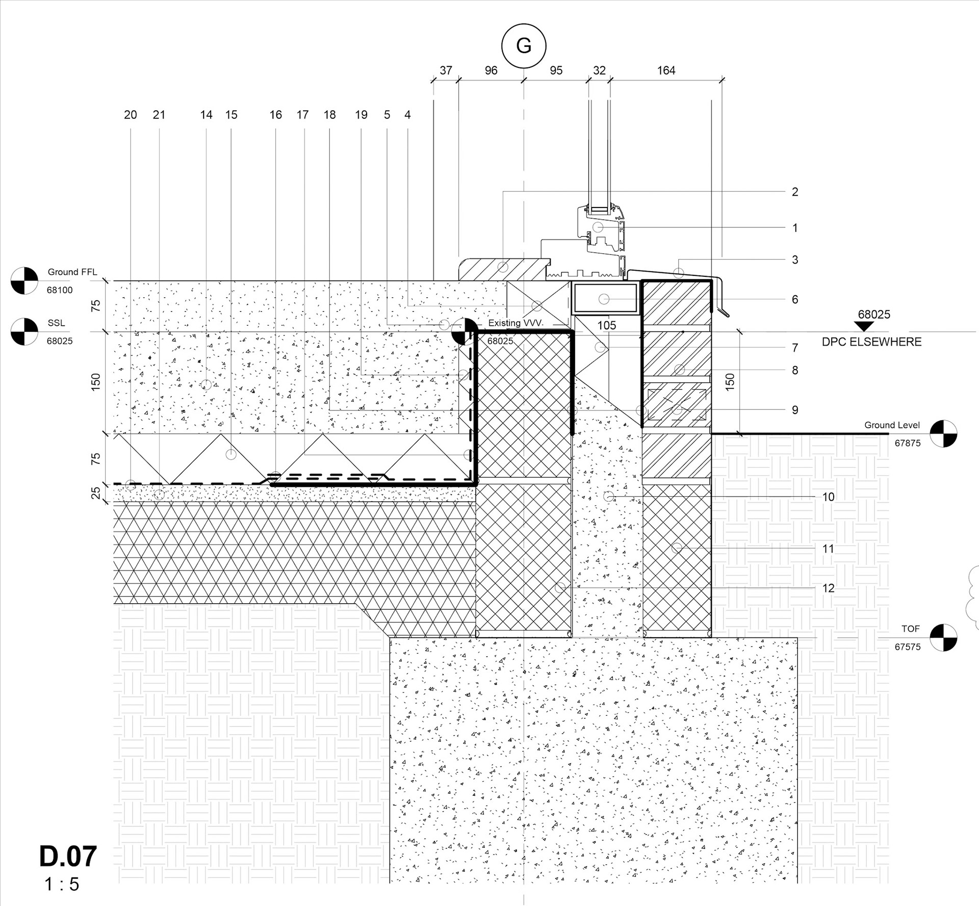 Working Drawings - 1:5 Typical Slab Threshold Detail