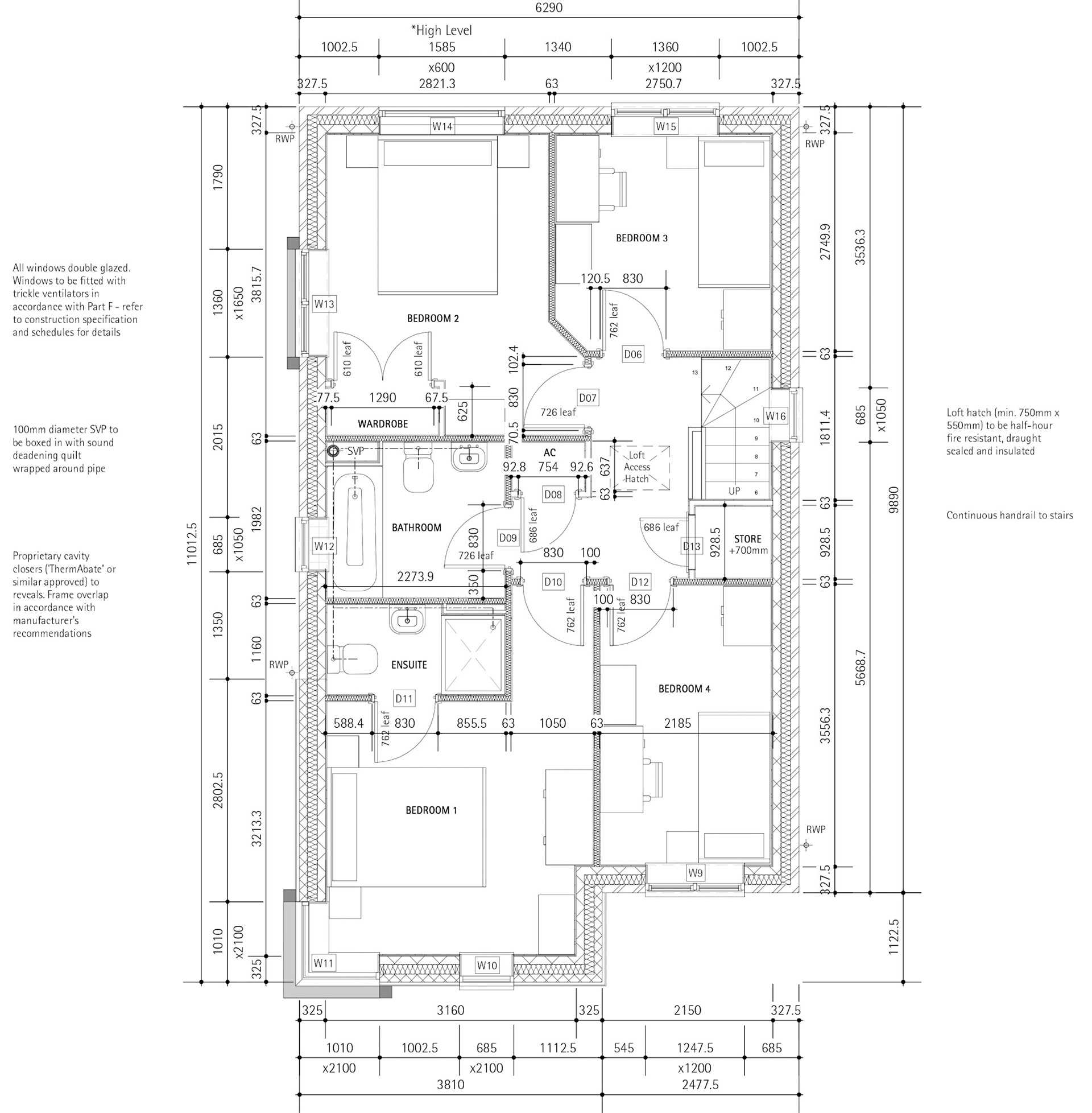 House Type C Technical First Floor Layout