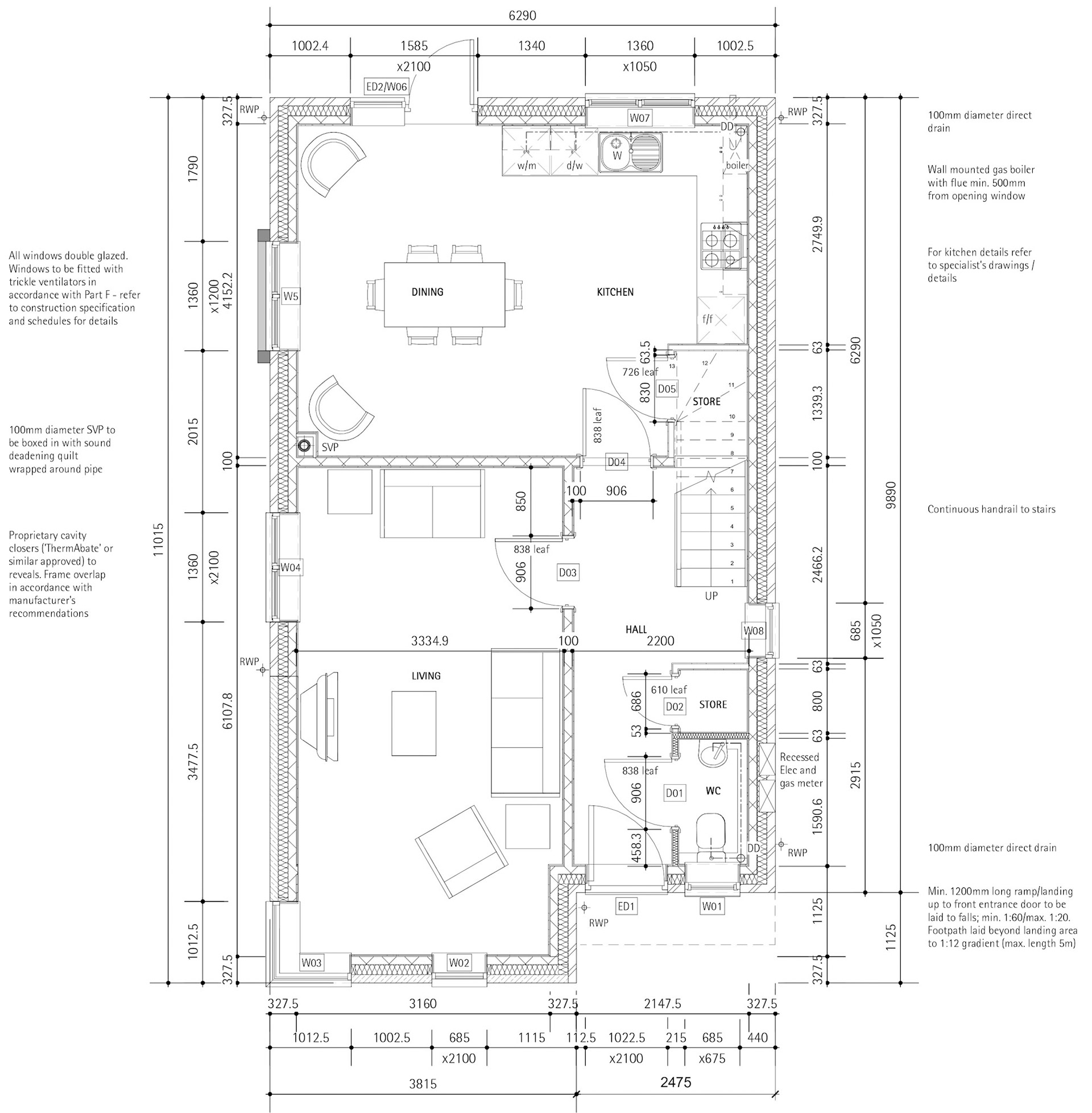 House Type C Technical Ground FLoor Layout