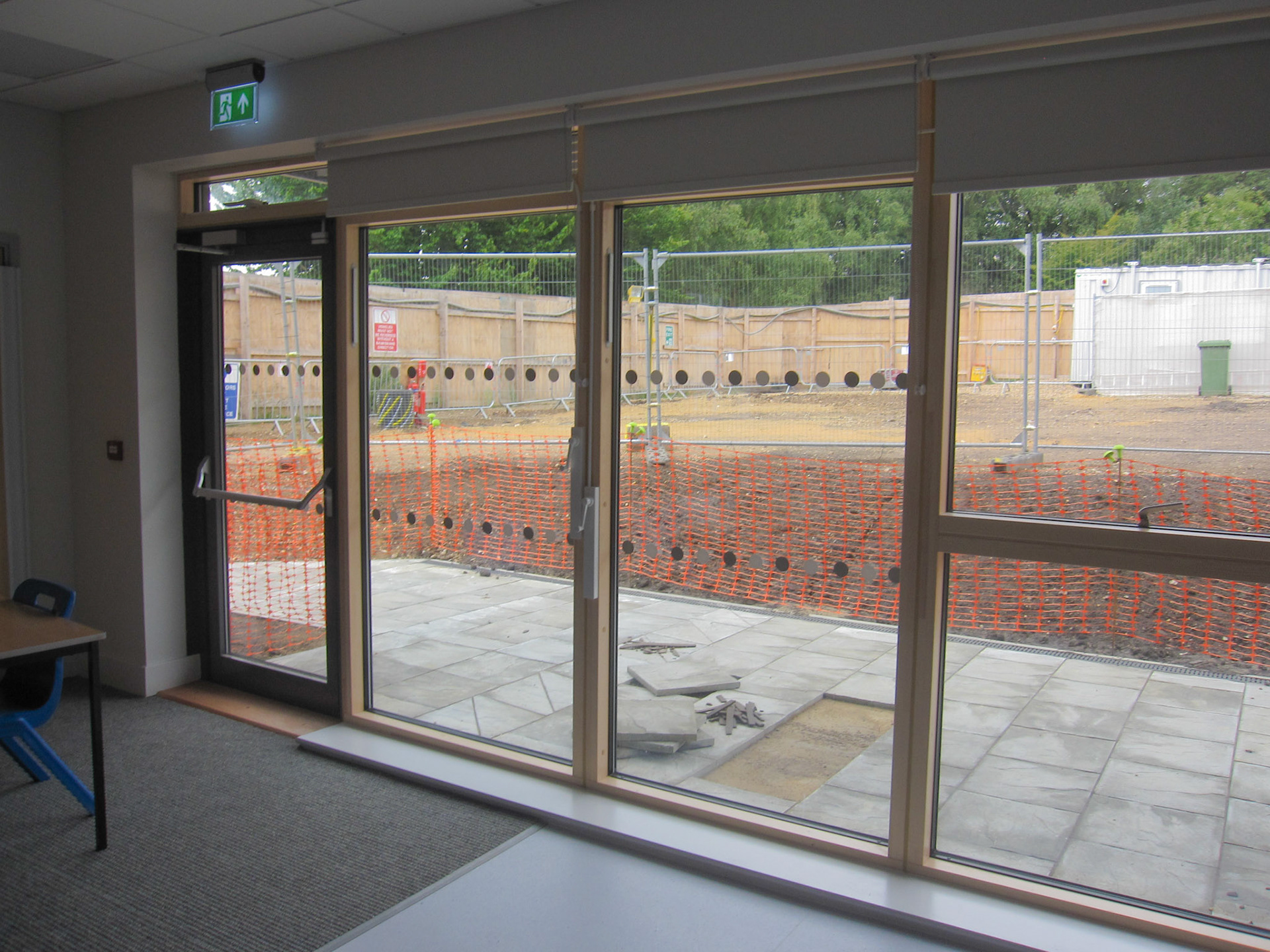 Near Completed Works - Full Height Glazing to the Classrooms