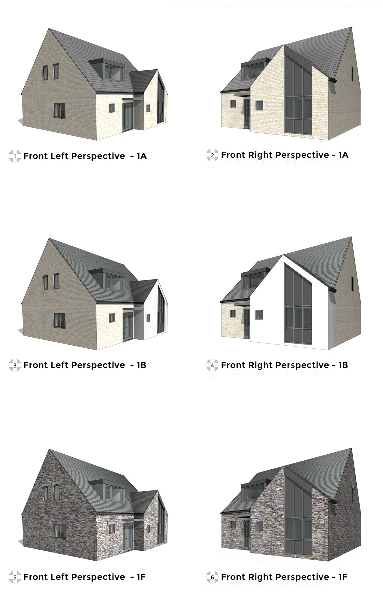 House Type C - Chalet Bungalow Perspective Variations