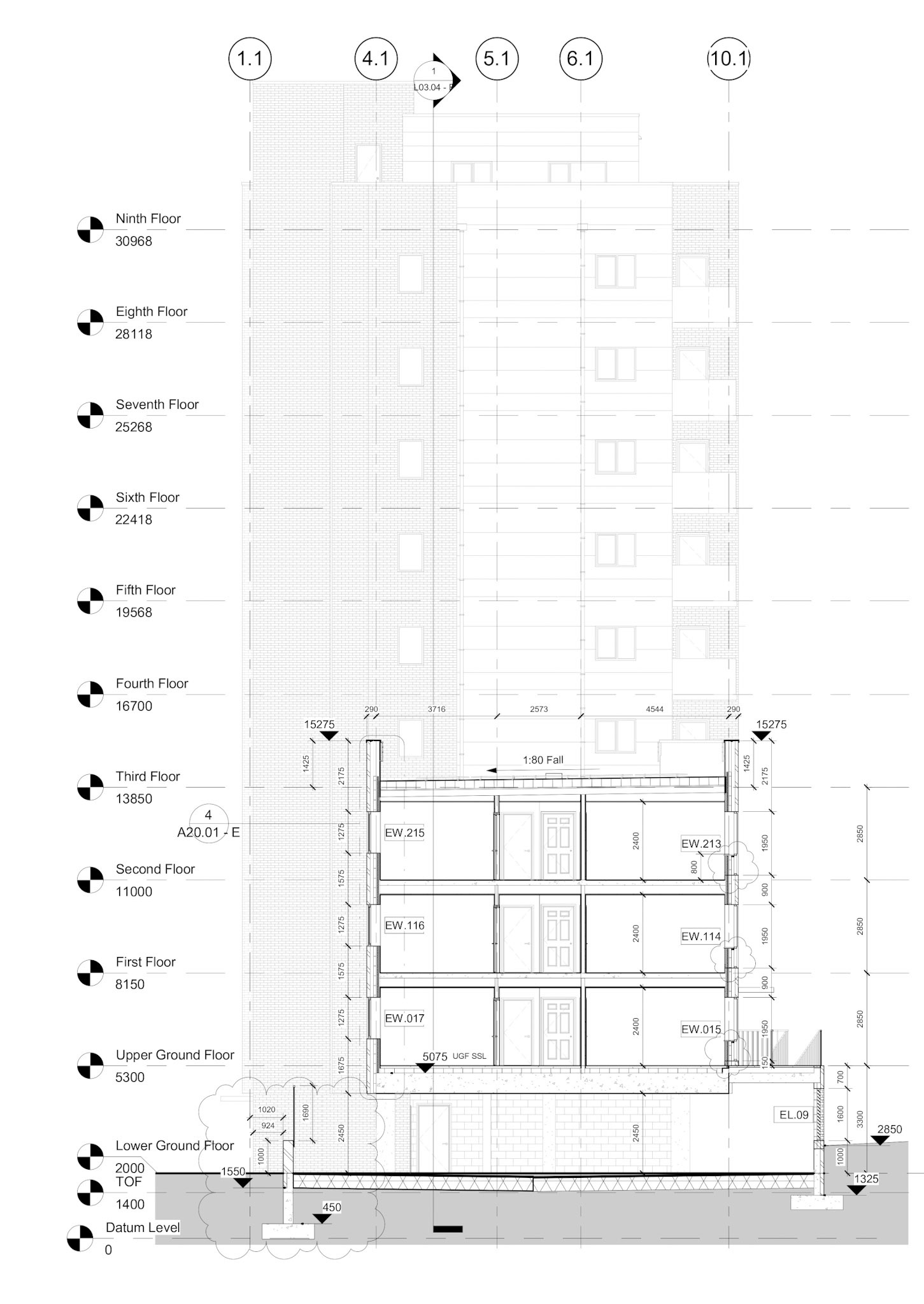 Working Drawings - Lower Element Cross Section