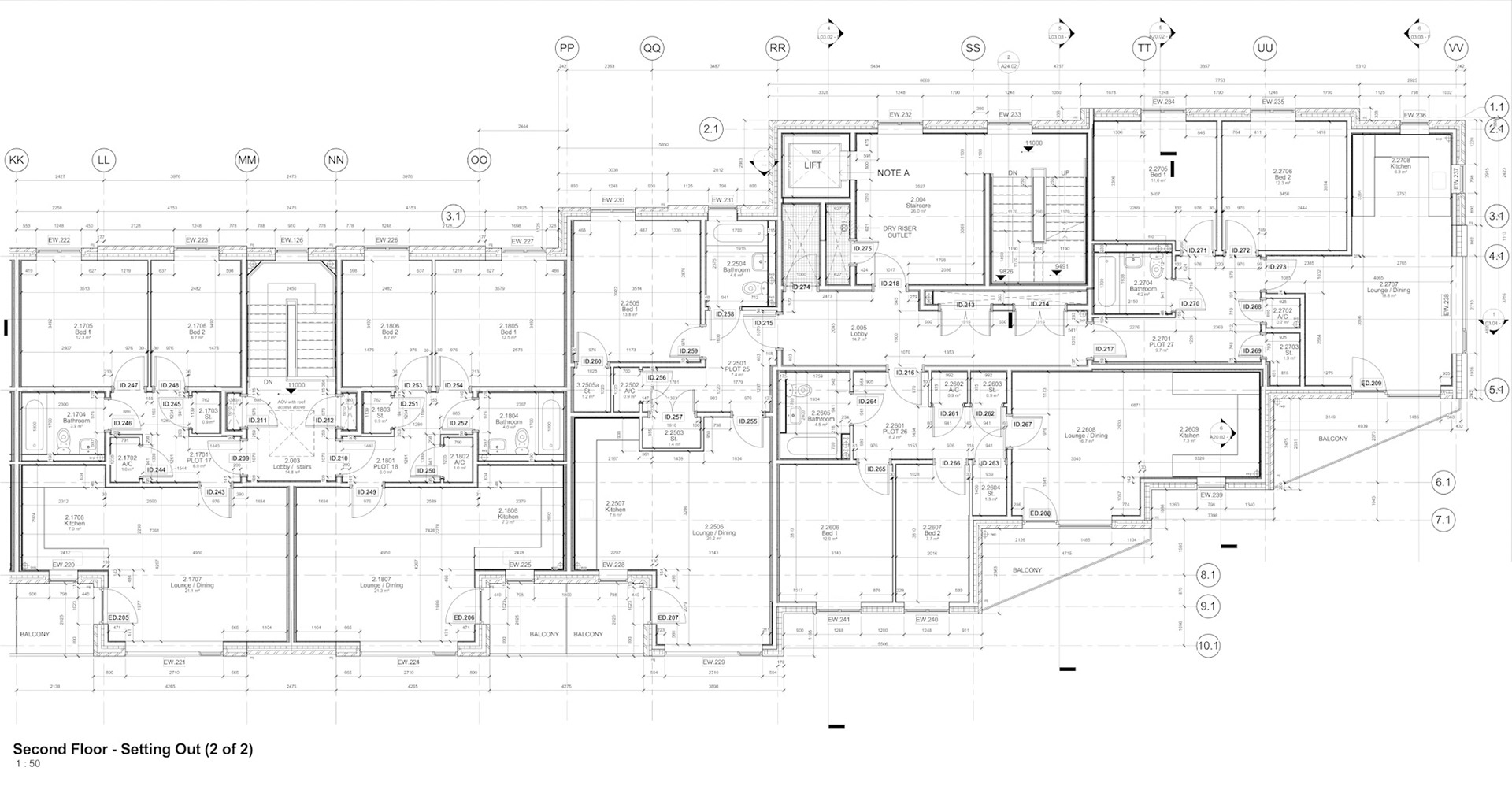 Working Drawings - Upper Ground Setting Out Plan (Partial 2 of 2)