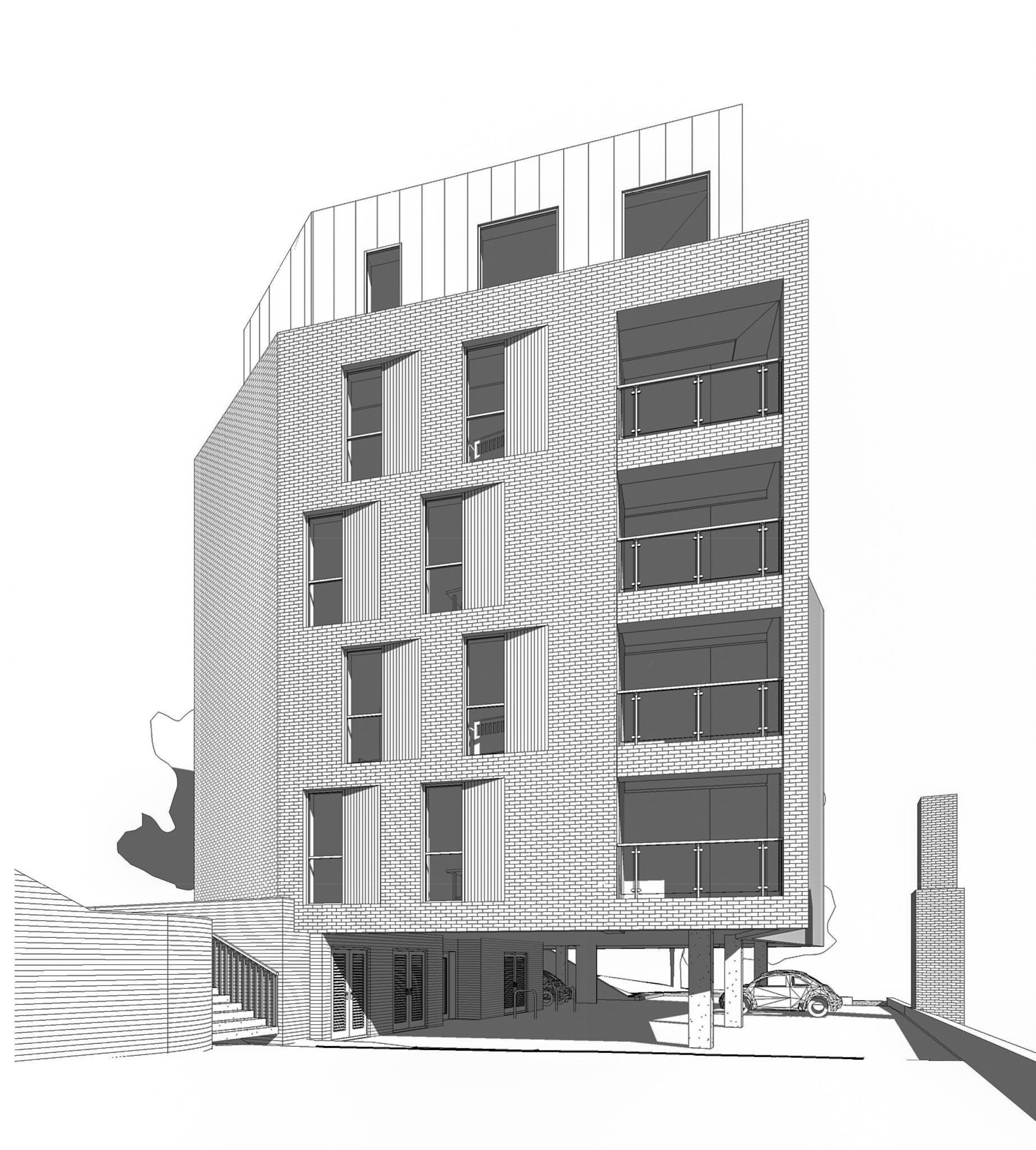 Consented Scheme - Sketch Perspective West