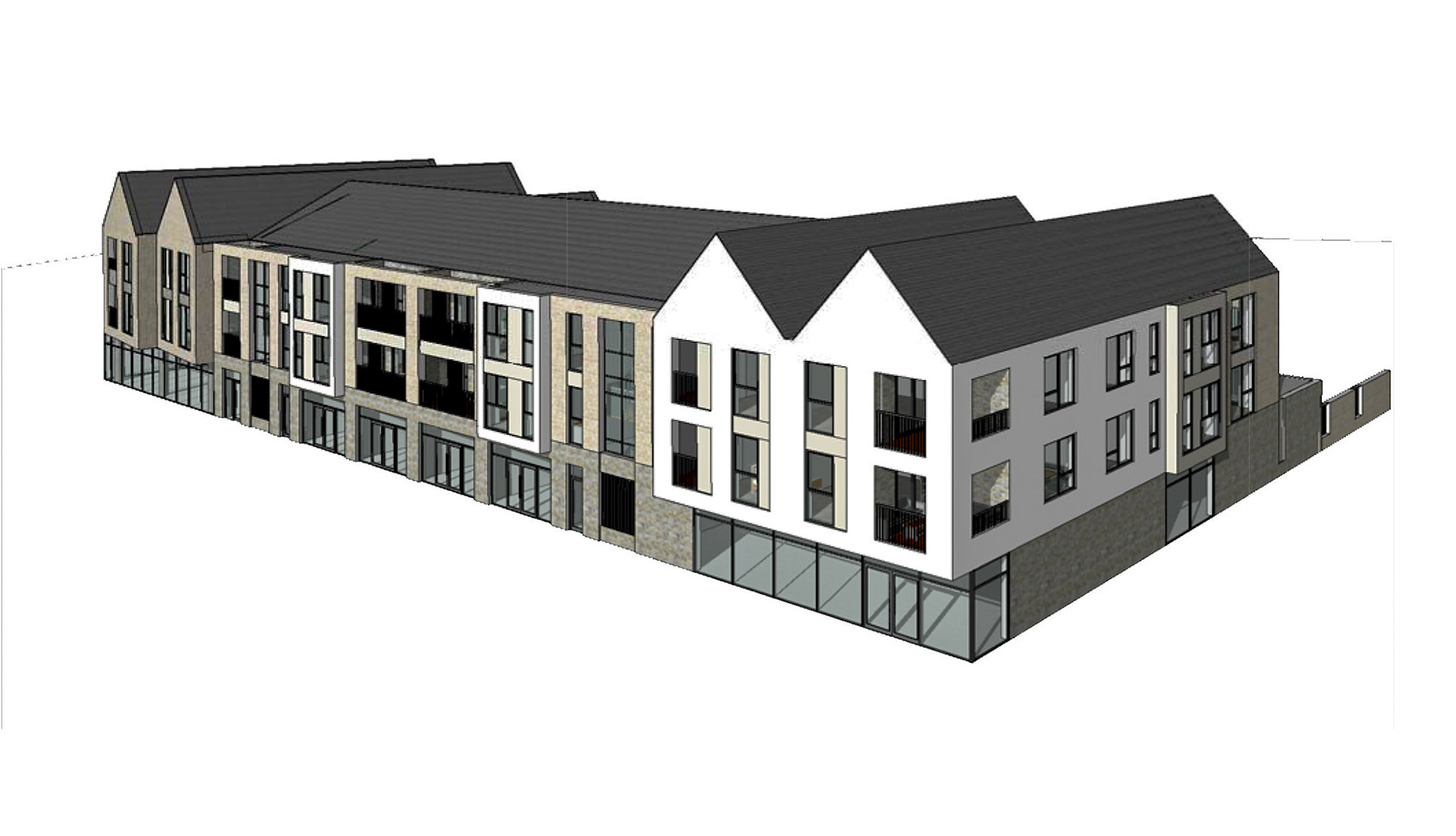 Front Aerial Sketch Perspective