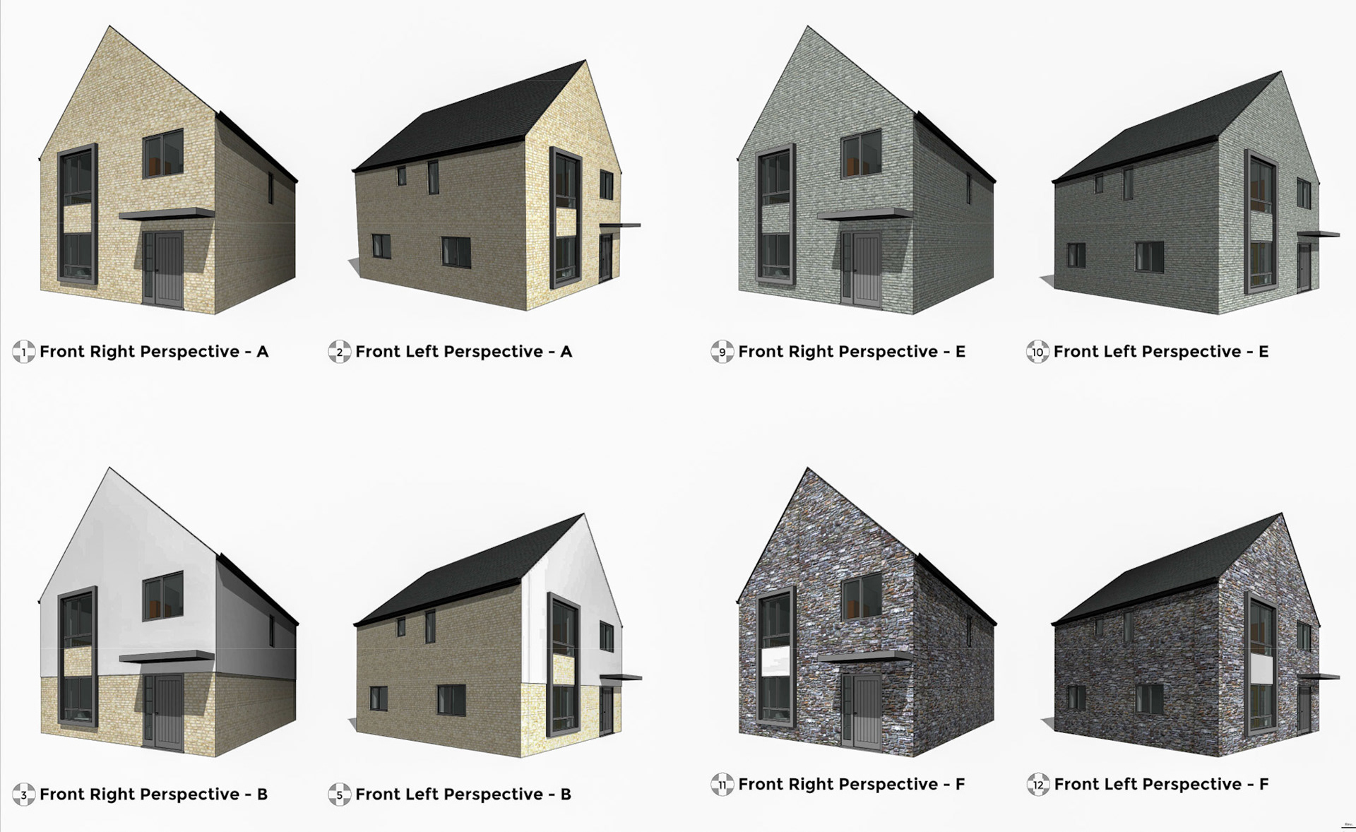 House Type J Perspective Variations