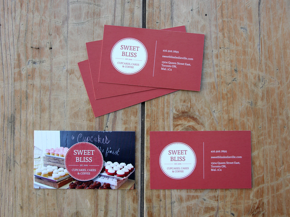 Sweet Bliss Coffee shop logo and business card design
