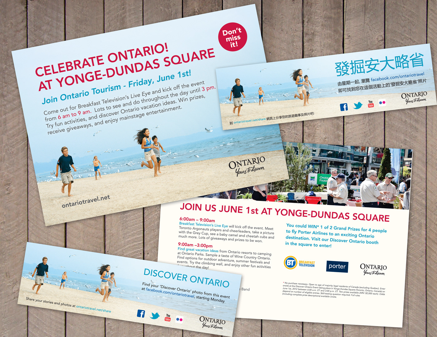 Ontario Tourism postcard and bookmark design