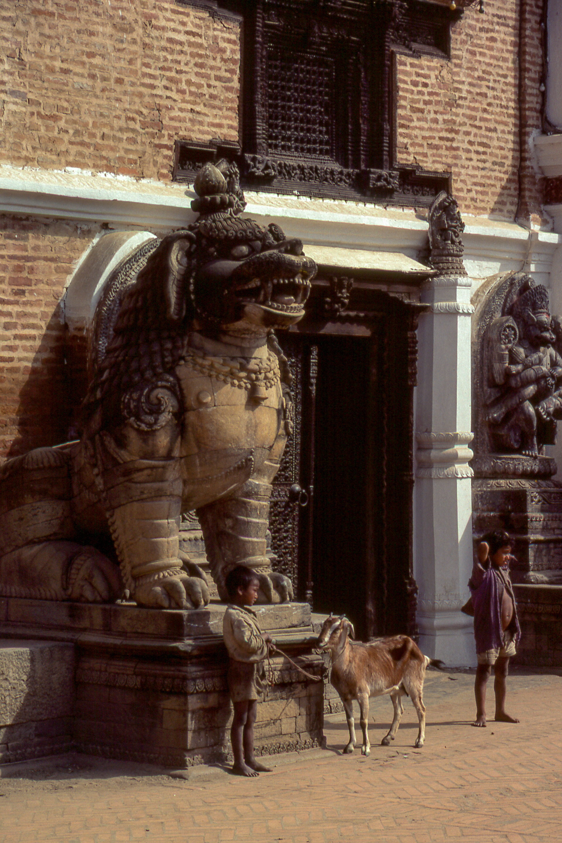lion gate with stone image of bhairav