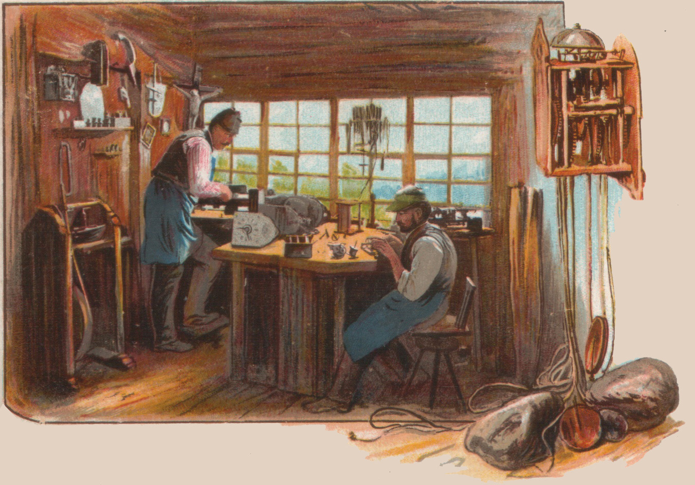 Farmers in the area had to come up with ways of making money in the offseason. In 1737, a cuckoo clock was developed by Franz Ketterer, a clockmaker in Schönwald in the Black Forest, which sparked the manufacturing of cuckoo clocks.. - cc