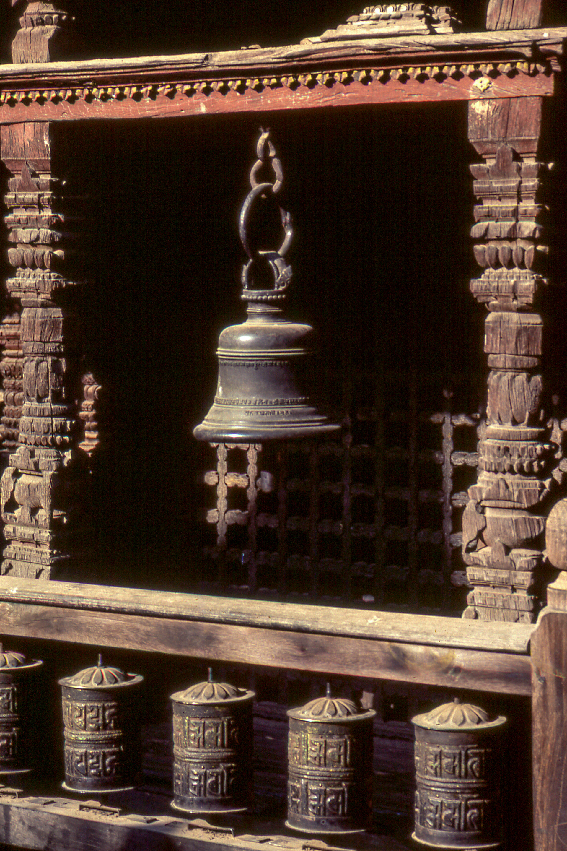bell and prayer wheels