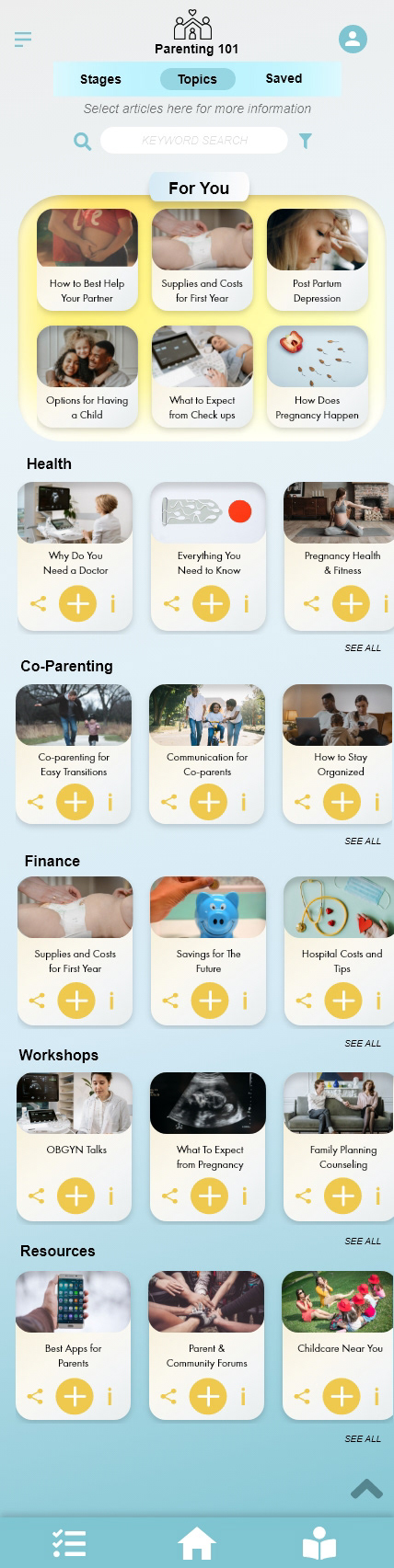 Parenting 101: Topics Screen