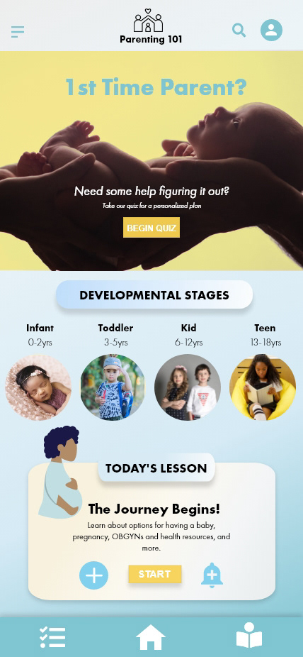 Parenting 101: Home Screen