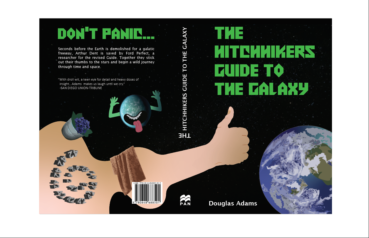 Book Cover Design: The Hitchhikers Guide to the Galaxy