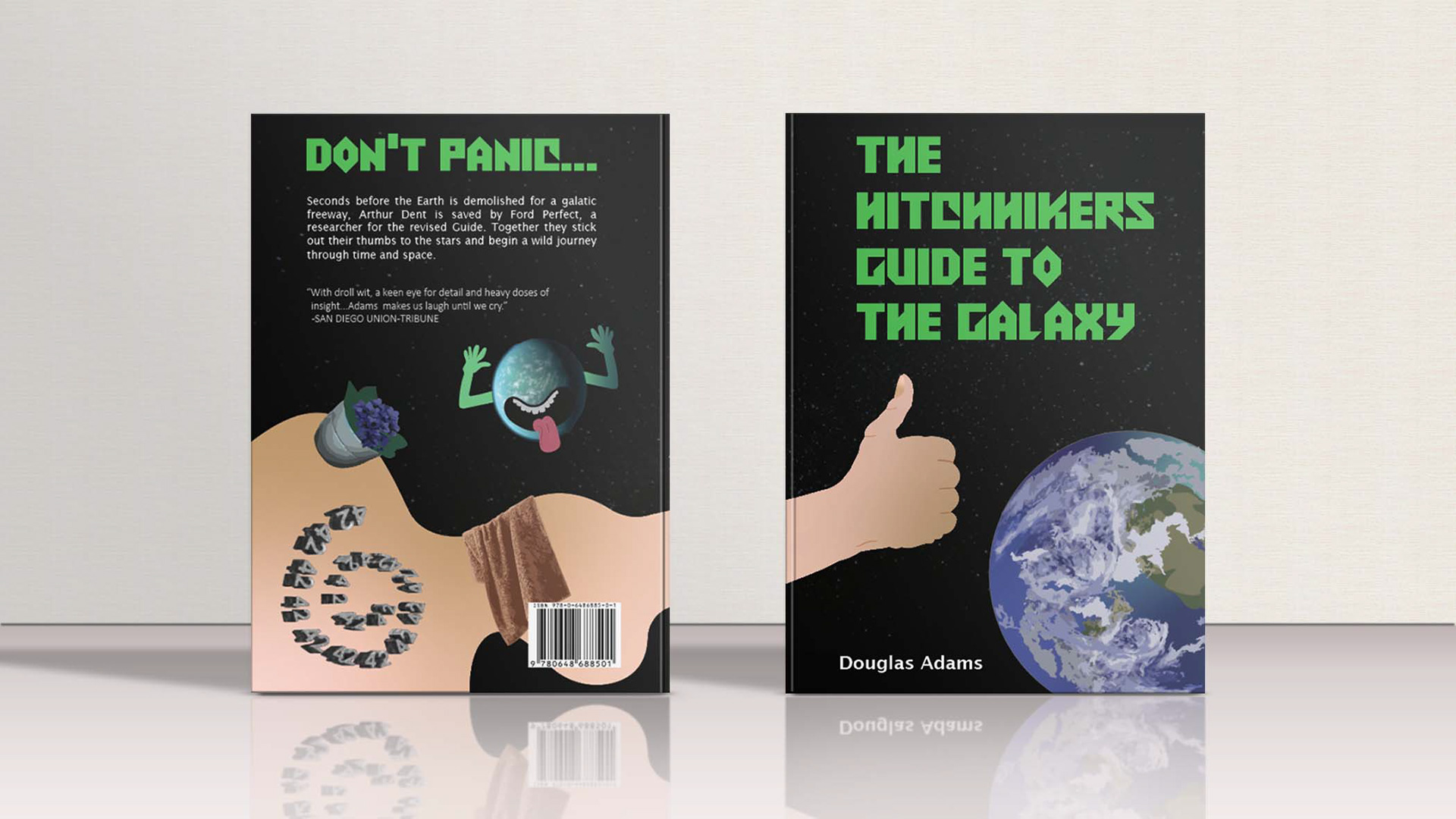 Book Cover Mockup: The Hitchhikers Guide to the Galaxy