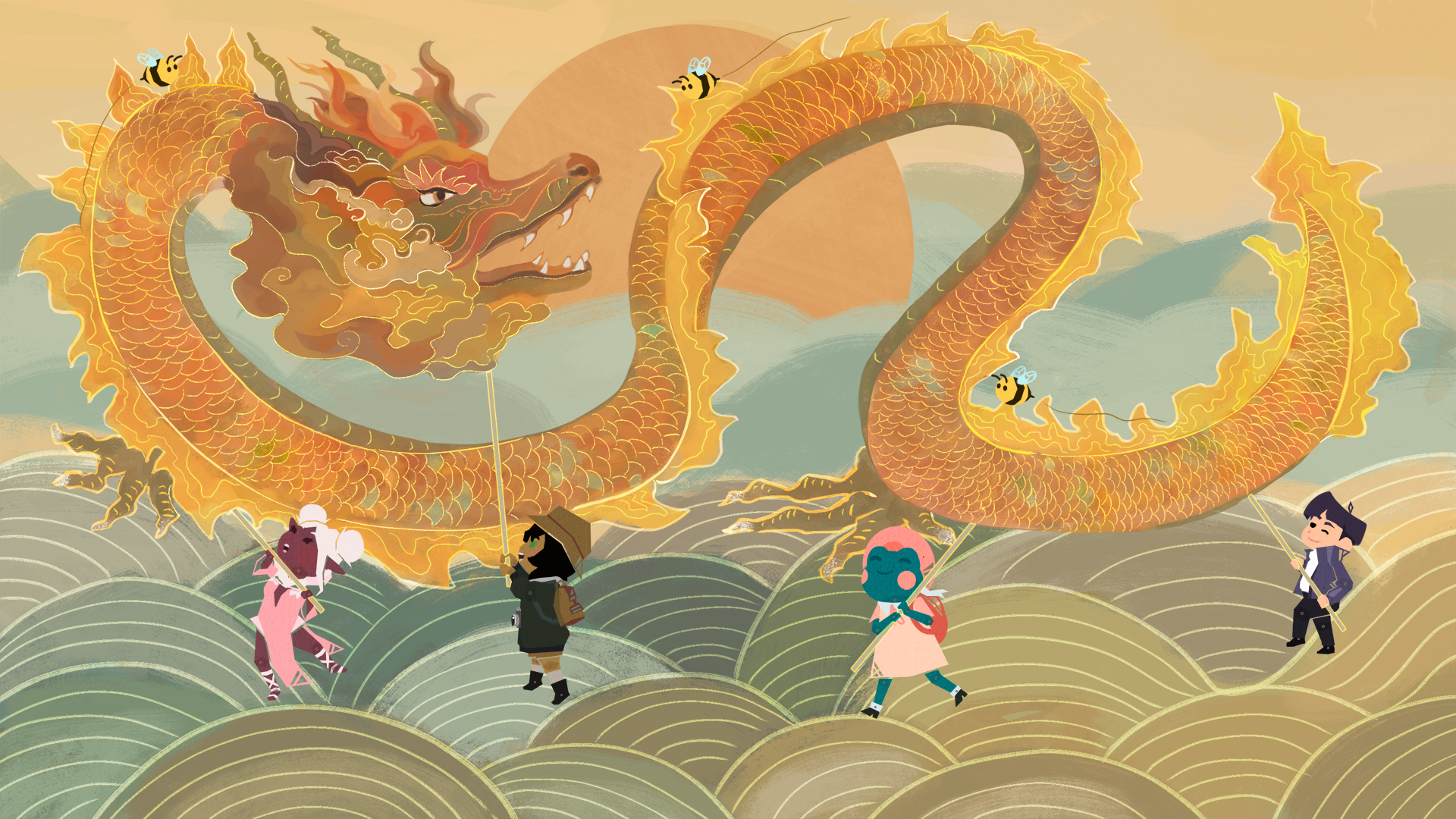 Year of the Dragon - Background by Sherry Zhu