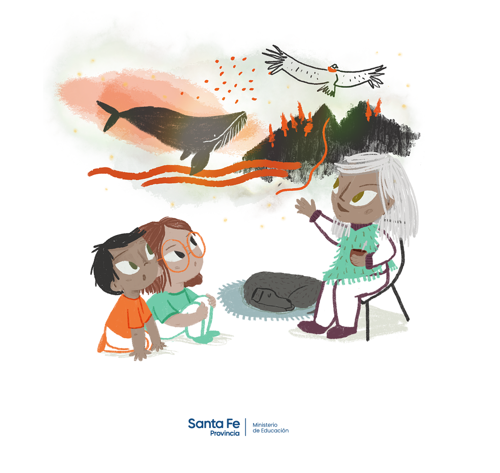 School book illustrations for the Provincial Ministry of Education