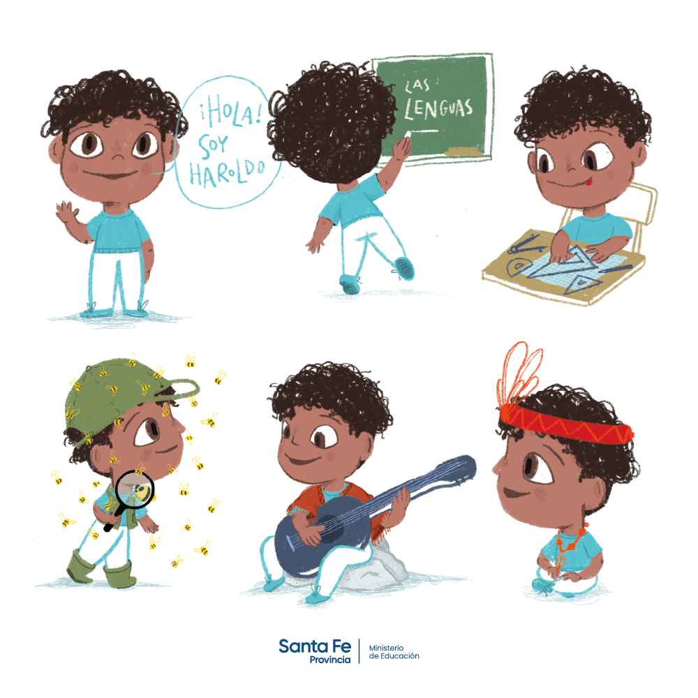 School book illustrations for the Provincial Ministry of Education