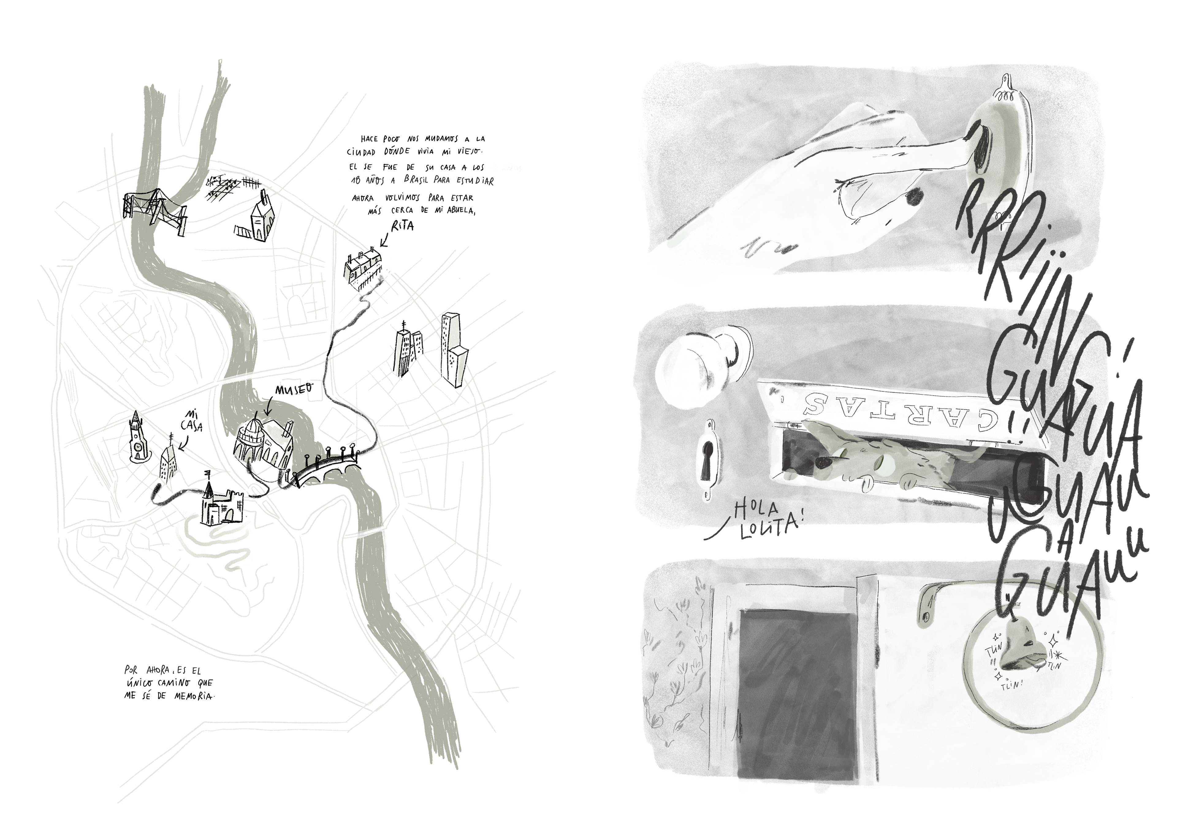 Work-in-progress illustration for a graphic novel