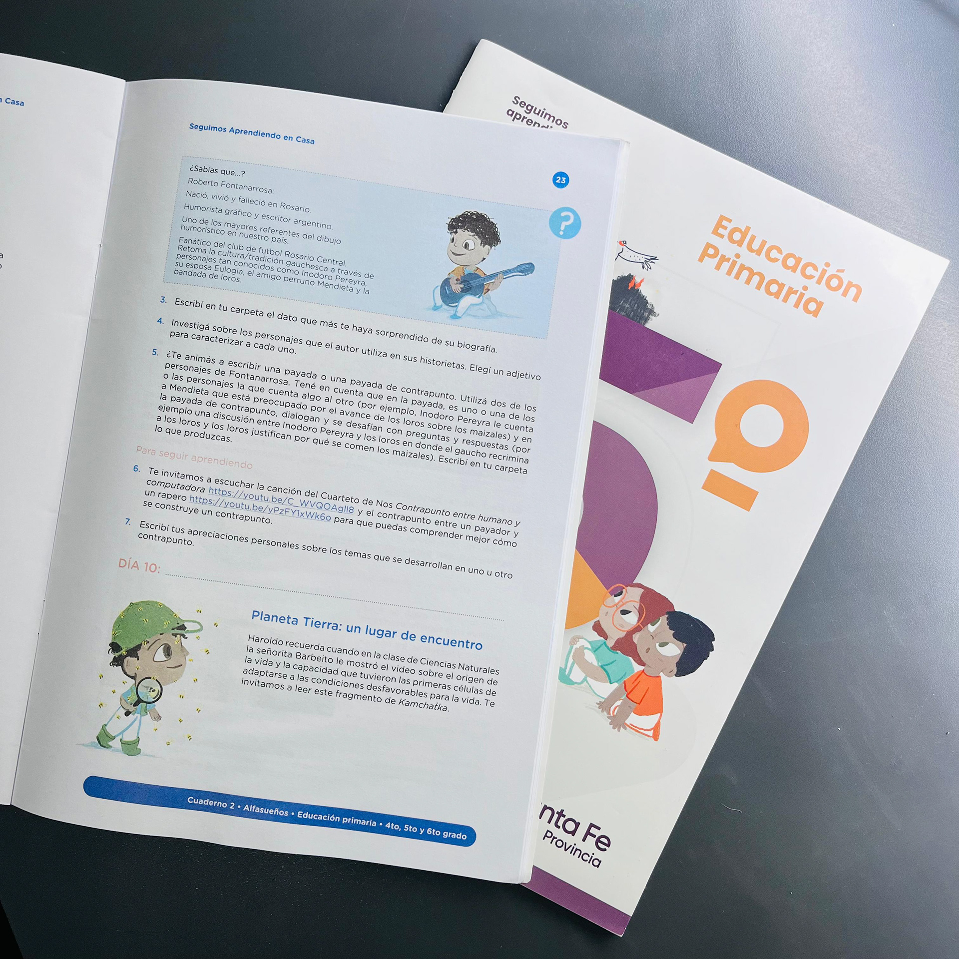 School book illustrations for the Provincial Ministry of Education